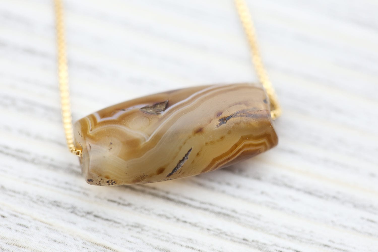 Ancient Agate Jewelry - Natural Stone Pendant Necklace for Women | Timeless Spiritual Healing Gemstone Gift for Meditation & Energy Balancing