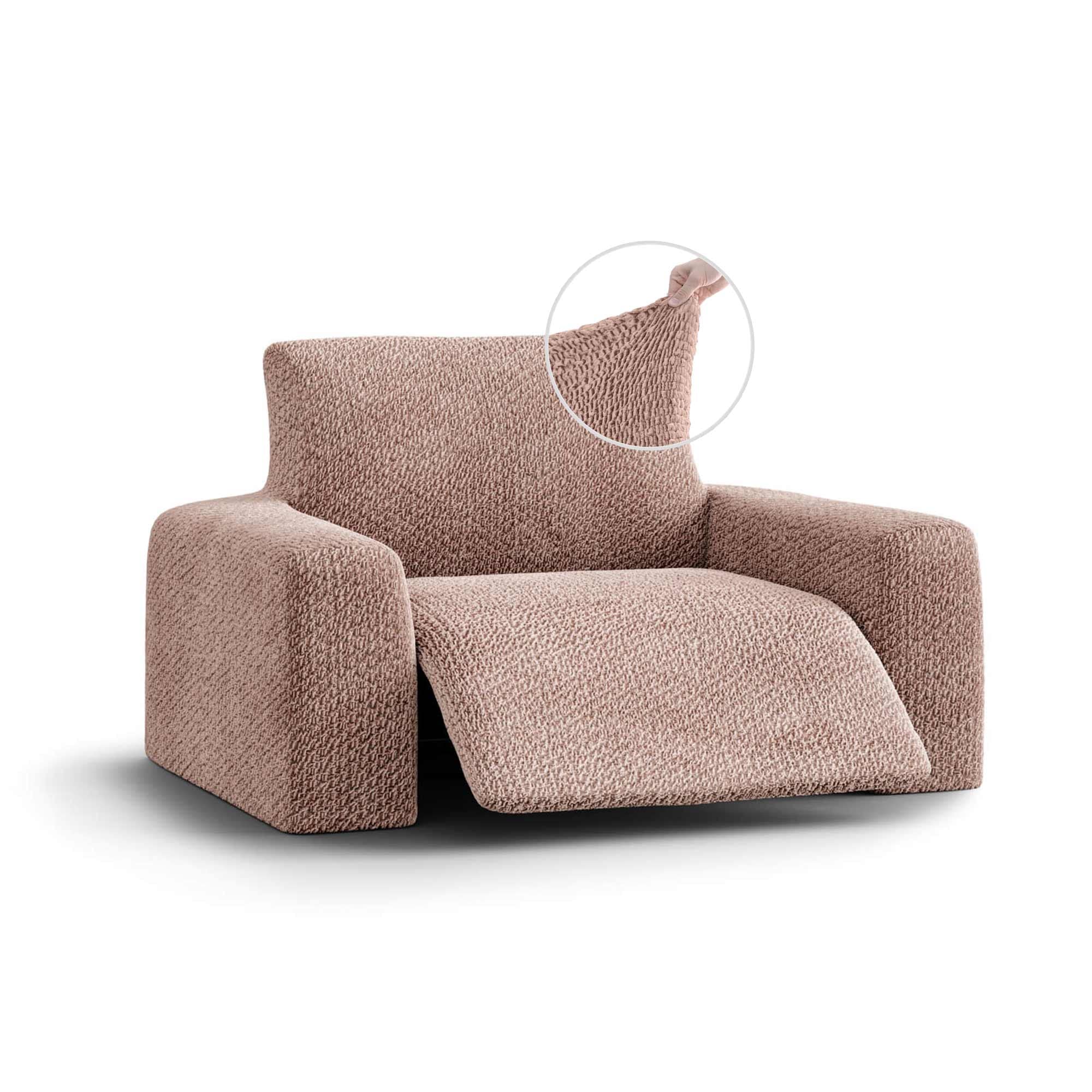 Premium Velvet Recliner Sofa Cover - 2-Way Stretch Furniture Slipcover for Couches & Chairs - Italian Made Bronze Couch Protector - Perfect for Living Room, Home Theater & Pet-Friendly Spaces