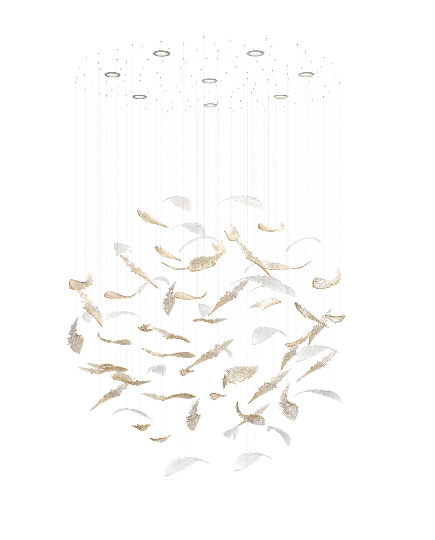 Nectar Leaves Chandelier - Elegant Botanical Glass Pendant Light for Dining Room, Living Room, Bedroom Decor | Perfect for Home, Hotel, Restaurant Lighting