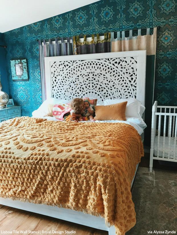 Lisboa Tile Stencil - Reusable DIY Ceramic Stencils for Home Decor, Wall Art & Craft Projects | Perfect for Bathroom, Kitchen Backsplash & Floor Tile Designs