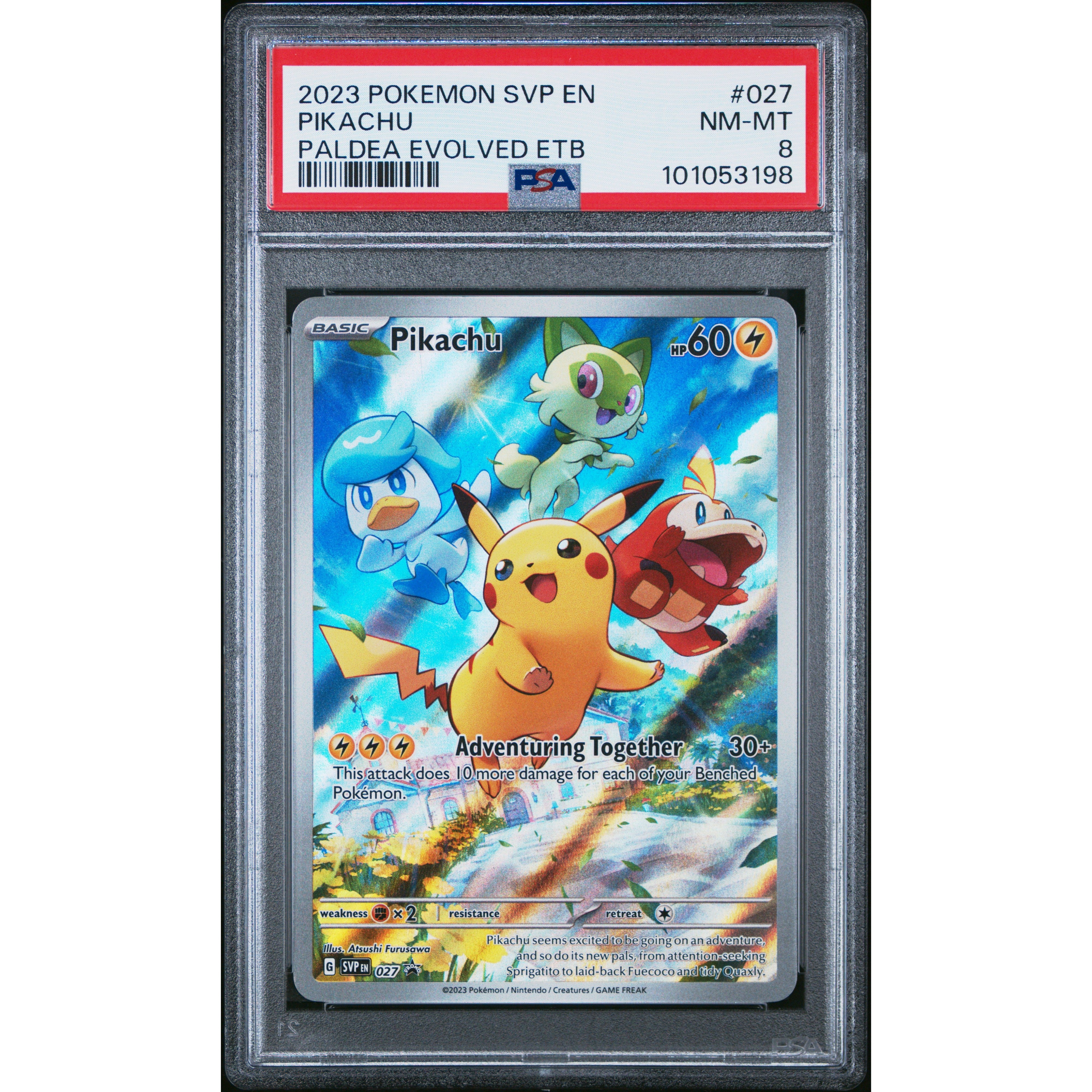 2023 Pokemon SVP Promo Pikachu Paldea Evolved SVP027 PSA 8 Graded Card - Perfect for Collectors, Gaming & Investment