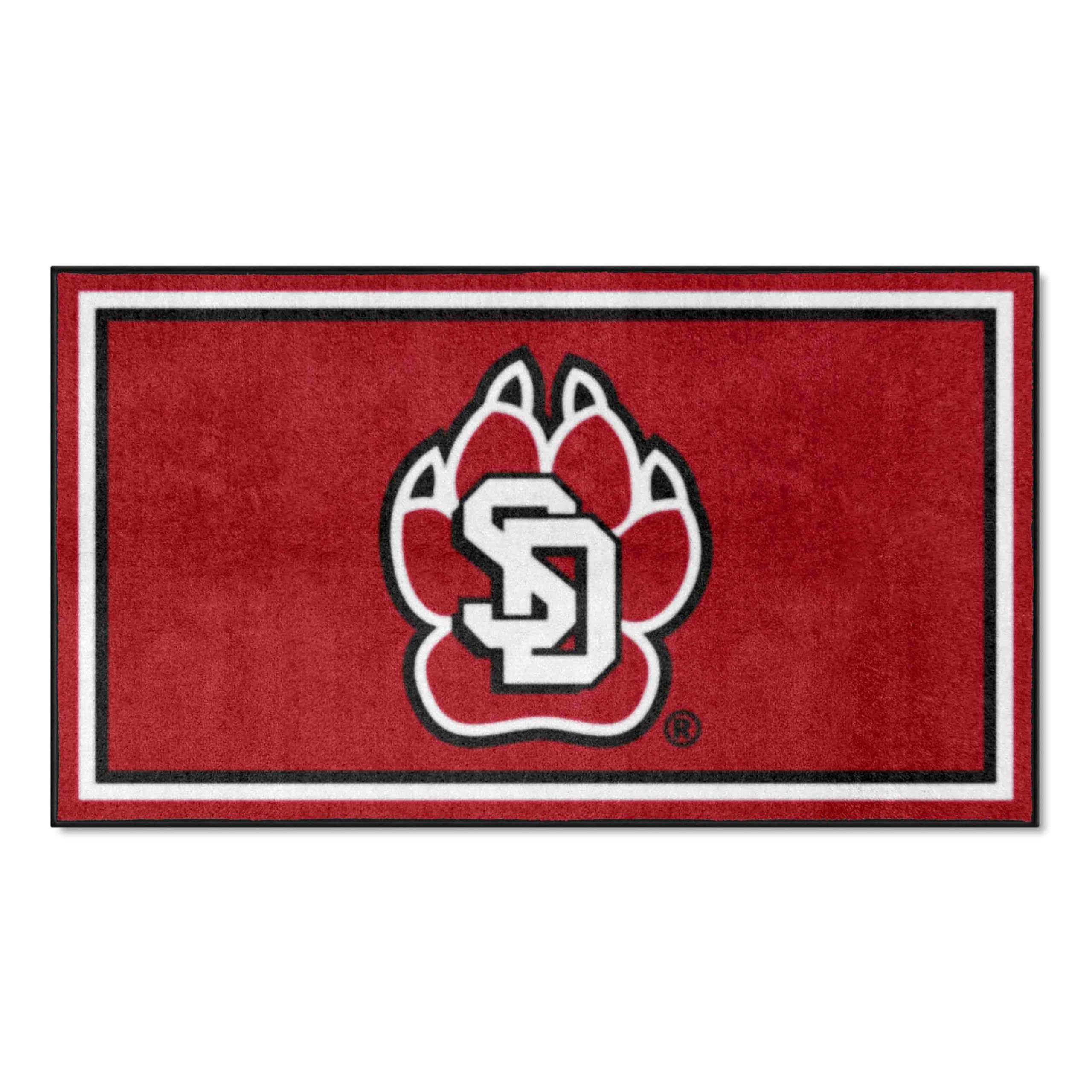 FANMATS 27003 NCAA South Dakota Coyotes 3ft x 5ft Plush Area Rug - Soft Sports Fan Rug for Living Room, Game Room & Tailgating Decor