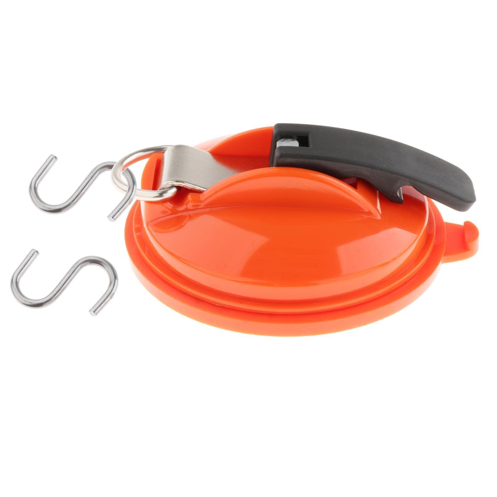 Ronyme Car Suction Cup Anchor with S Hook - Heavy Duty Car Tensioner Holder for Car Awning, Camping Gear, Tie Down Tarp & Mount Accessories (Orange) - Perfect for Outdoor Adventures, Road Trips & RV Camping