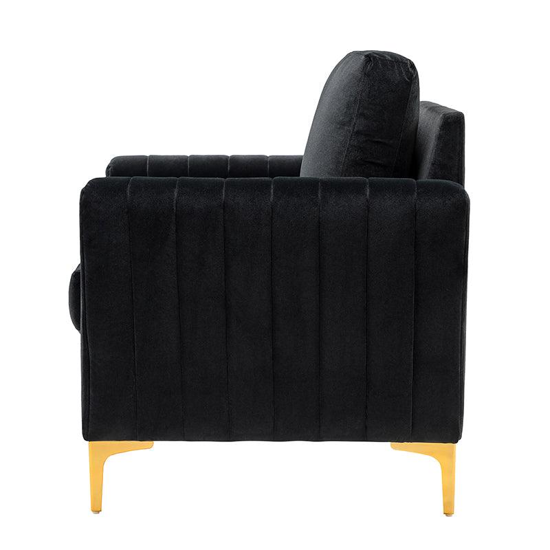 Luxury Didyme Velvet Club Armchair - Modern Accent Chair for Living Room, Bedroom & Office - Plush Upholstered Lounge Chair with Sturdy Wooden Legs - Perfect for Reading Nook, Home Theater & Cozy Spaces