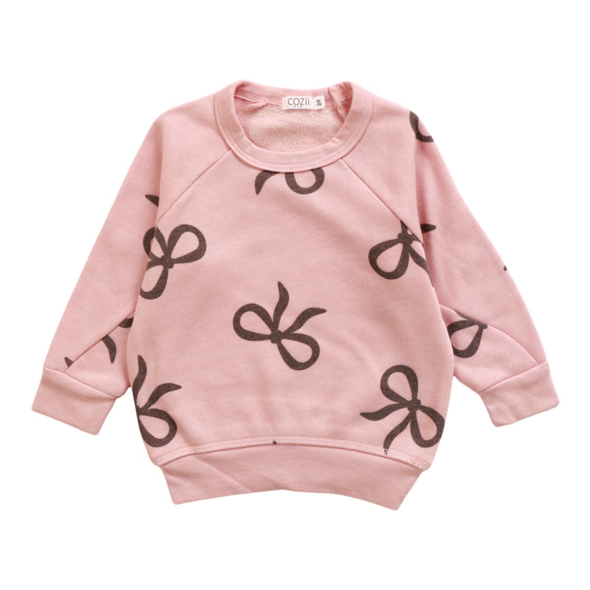 Cozii Ballet Bows Sweatshirt for Girls - Soft Pink Pullover with Ribbon Details | Perfect for Dance Class, Birthday Gifts & Casual Wear