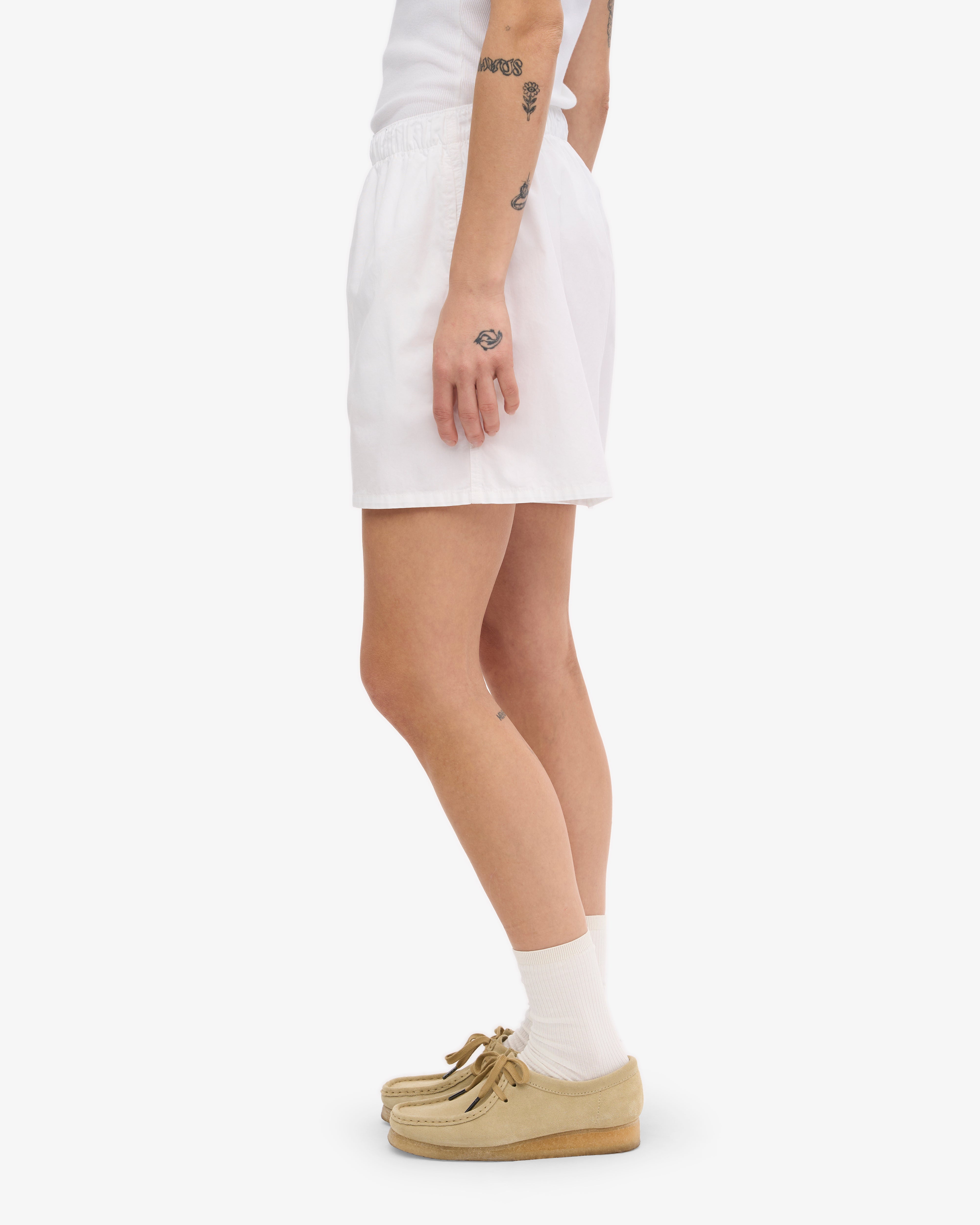 Organic Cotton Women's Twill Shorts - Comfortable & Breathable Summer Shorts for Casual Wear, Outdoor Activities & Travel | Optical White