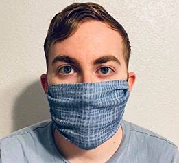 100% Cotton Single Layer Breathable Face Mask with Adjustable Ear Loops - Washable & Reusable Unisex Adult Mask for Travel, School & Daily Use (Blue Denim)