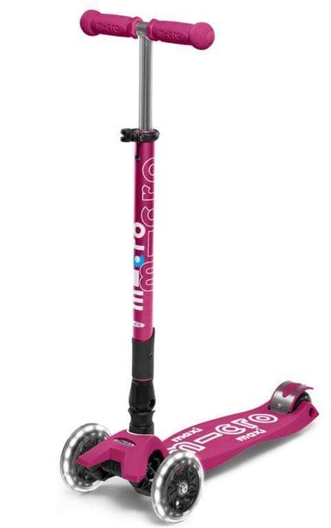 Foldable LED Scooter for Kids - Micro Kickboard Maxi Deluxe | 3-Wheel Kick Scooter with Adjustable Handlebar & Light-Up Wheels | Perfect for Commuting, School & Outdoor Play