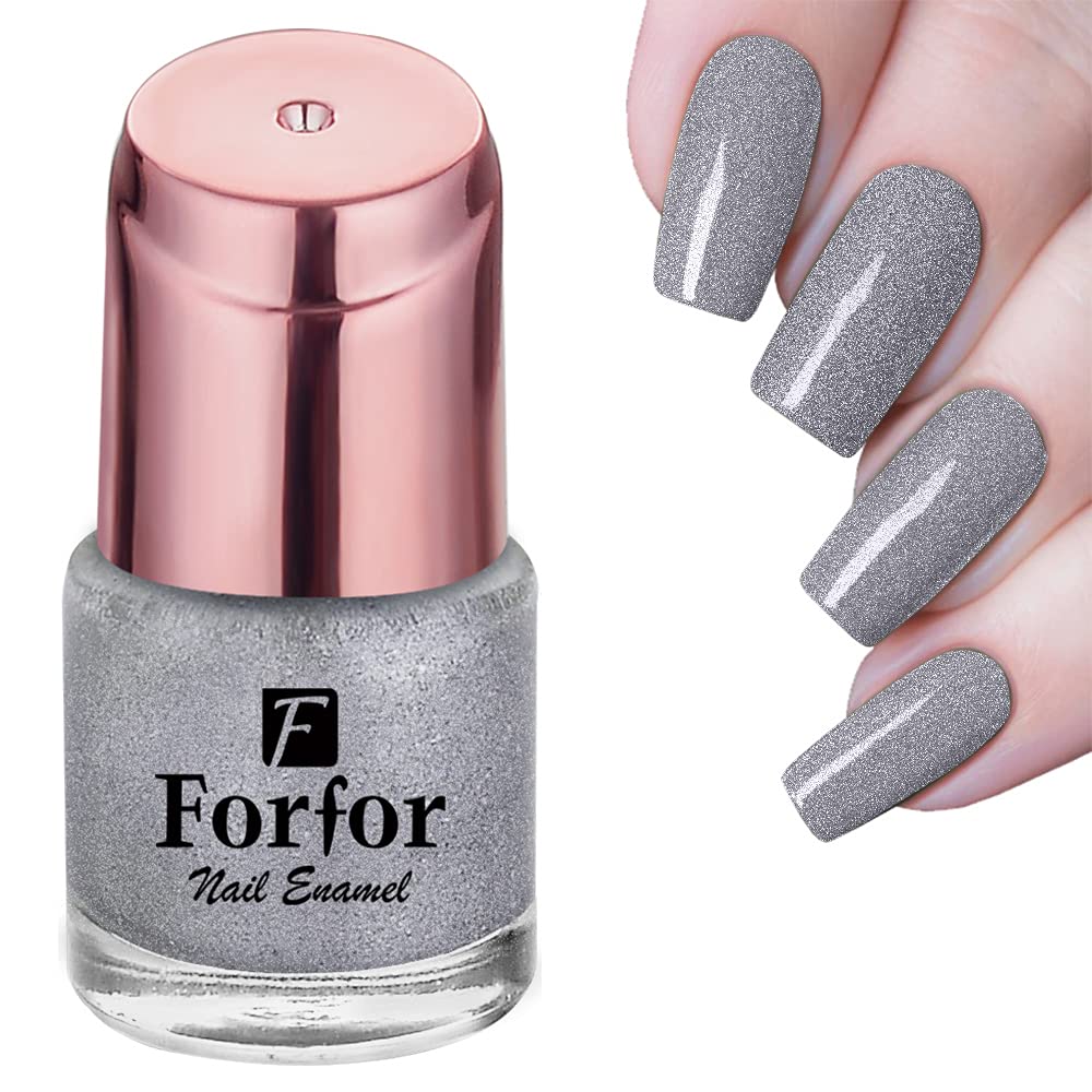 FORFOR® Perfect Stay Glitter Nail Polish - Long Lasting Silver Glitz Nail Polish for Women, Salon Quality Shine & Sparkle | Perfect for Parties, Weddings & Special Occasions