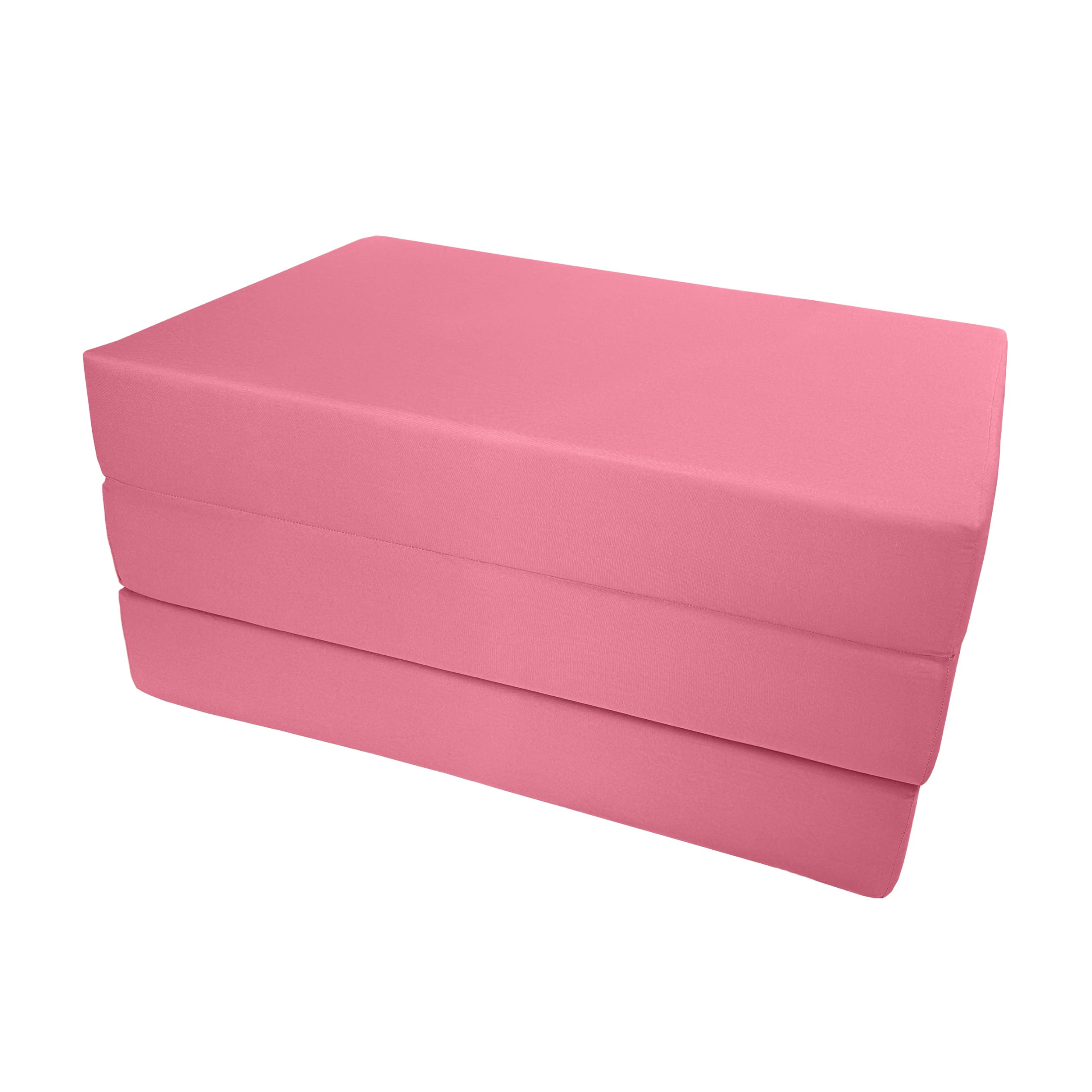 D&D Pink Shikibuton Trifold Futon Bed - Convertible Ottoman & Folding Mattress 75