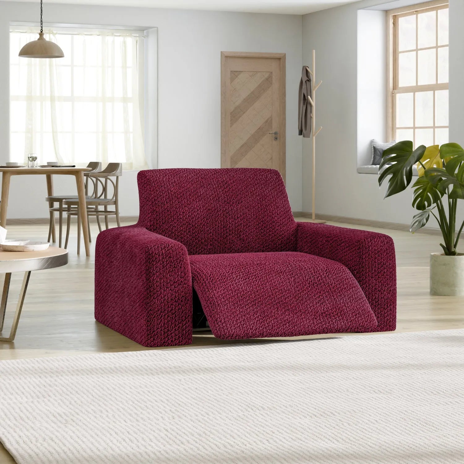 Velvet Reclining Armchair Slipcover - Soft Stretch Fabric Cover for Living Room, Bedroom, or Office - Easy to Install & Machine Washable