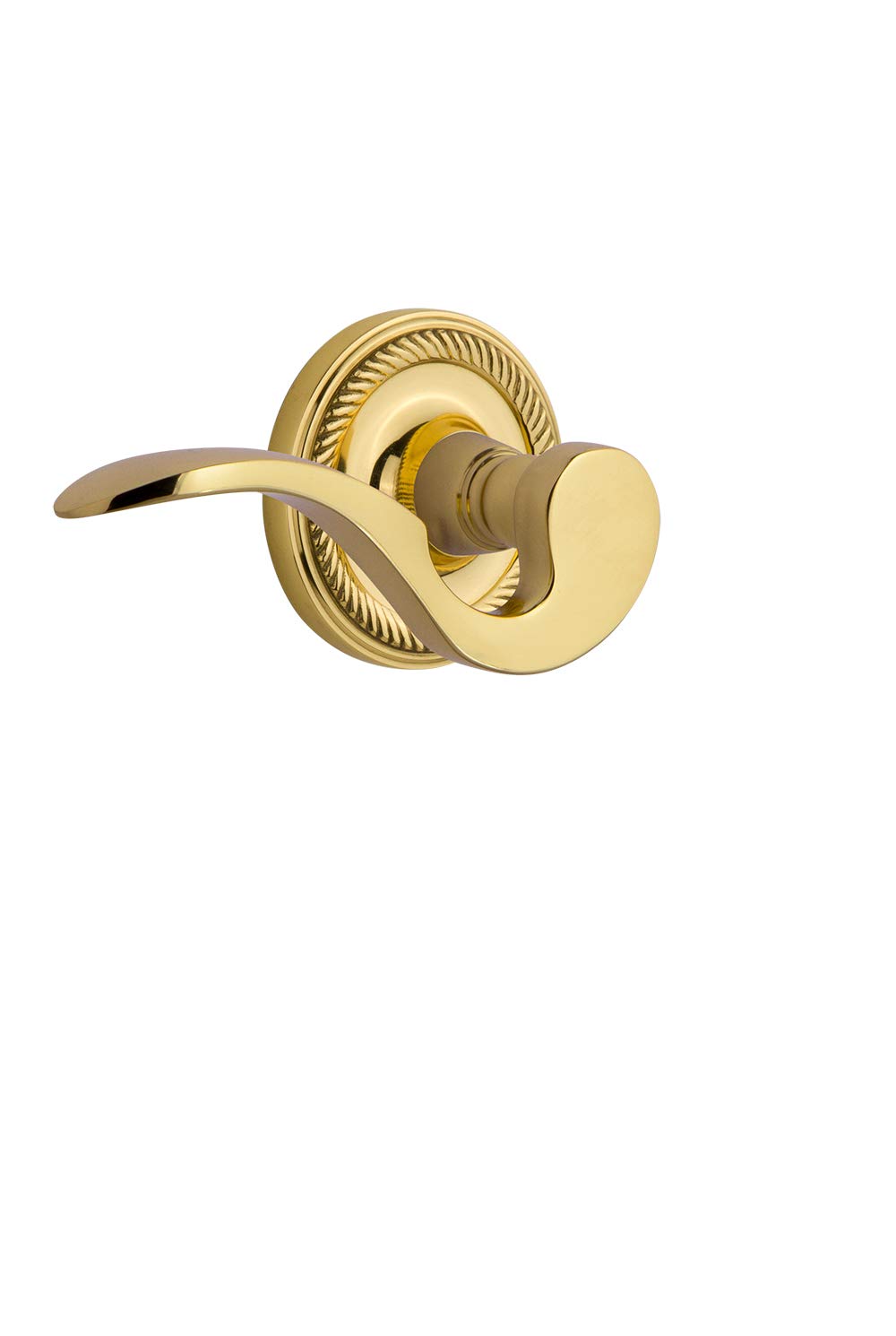 Vintage Style Polished Brass Rope Rose Passage Manor Lever Door Handle - Perfect for Classic Home Decor, Farmhouse Doors & Victorian Style Interiors