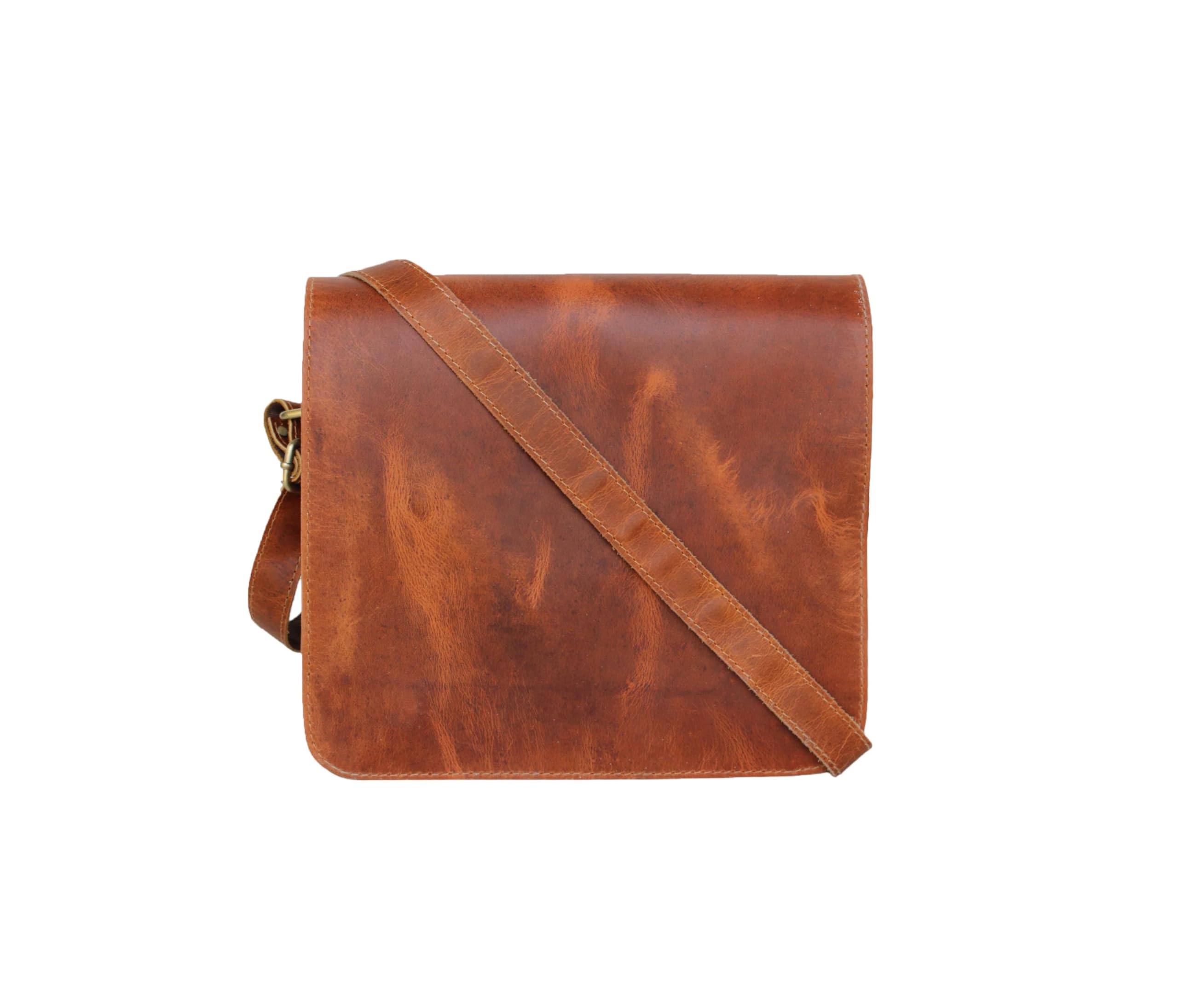 Leather Messenger Bag for Laptop & Office - Men's Distressed Shoulder Briefcase for Work & Travel