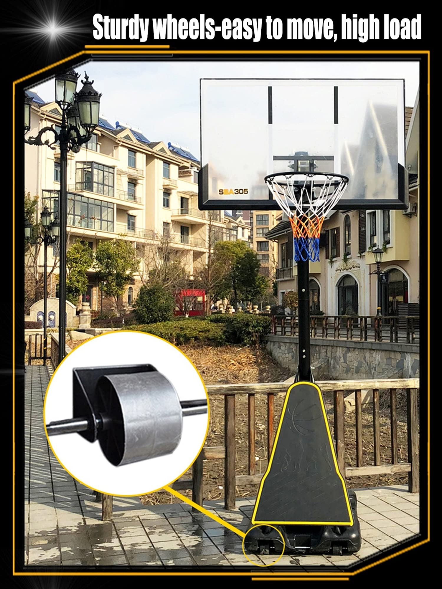 Portable Basketball Hoop Stand - Adjustable Height for Kids & Adults - 51