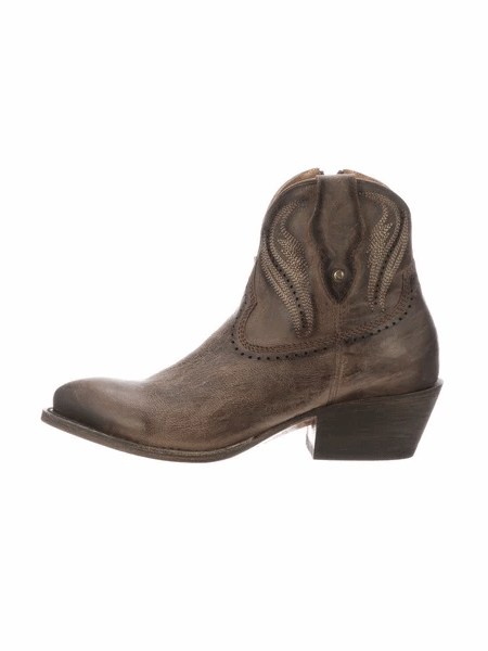 Lucchese M6039 Women's Sabine Bootie - Distressed Brown Leather Ankle Boots for Western Fashion & Cowgirl Outfits