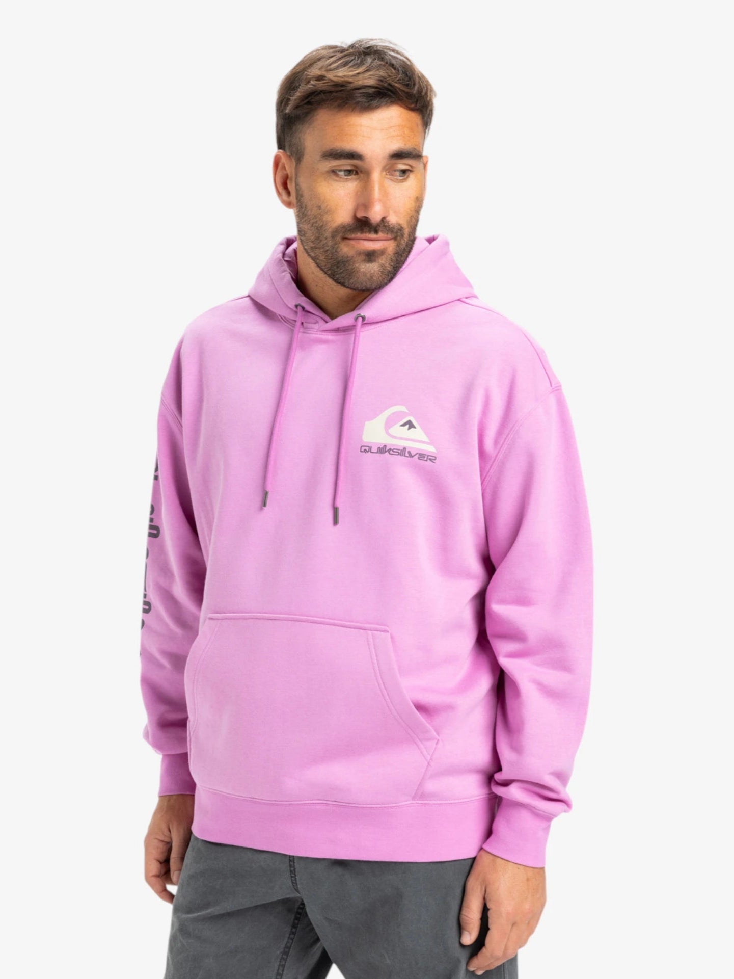 Quiksilver Omni Logo Pink Hoodie - Women's Casual Pullover Sweatshirt for Outdoor Activities & Everyday Wear