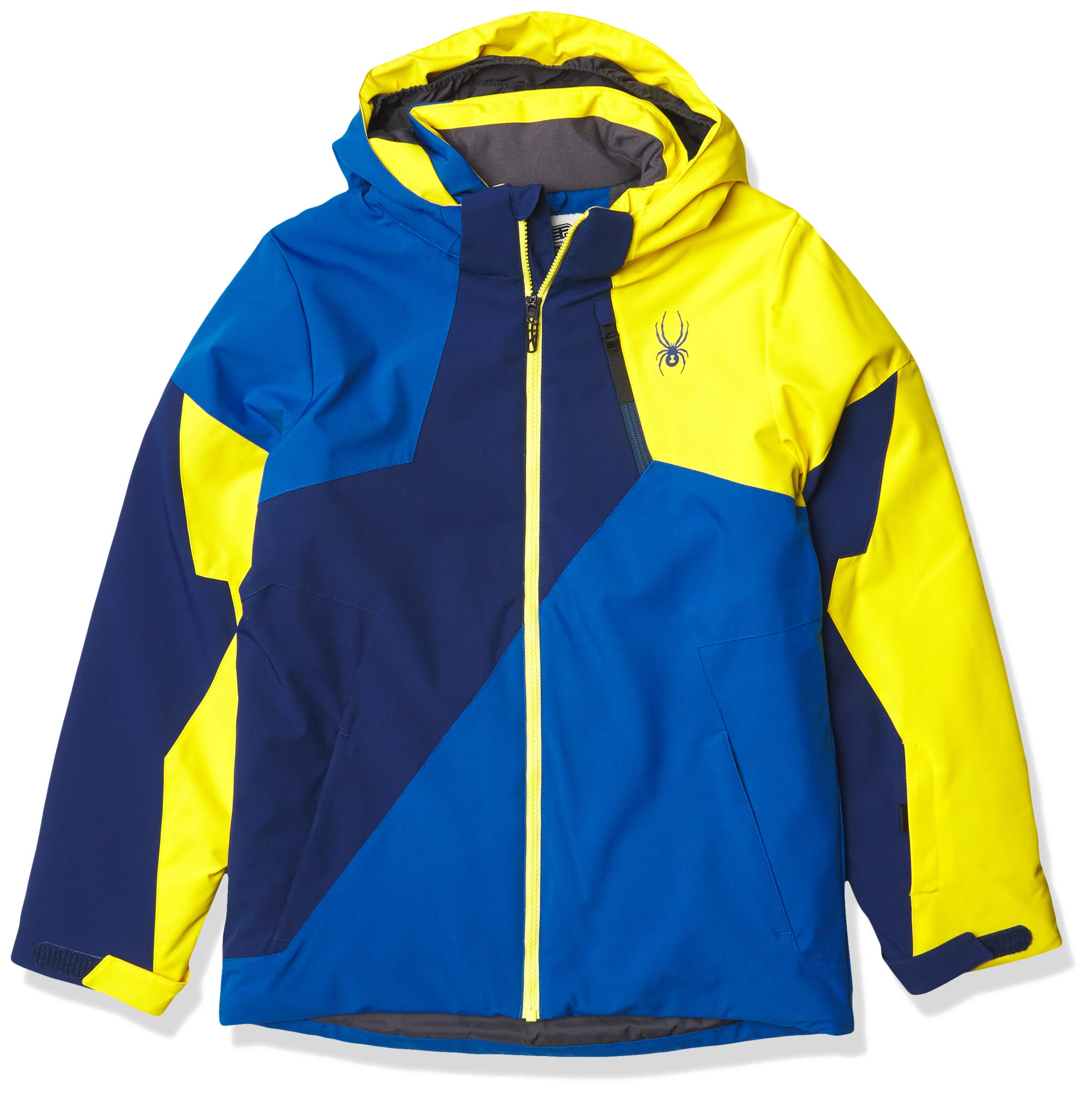 Spyder Kids Boys Ambush Jacket - Waterproof Winter Coat for Big Kids (Size 8) - Old Glory/Abyss Color - Perfect for Skiing, Snowboarding & Outdoor Winter Activities