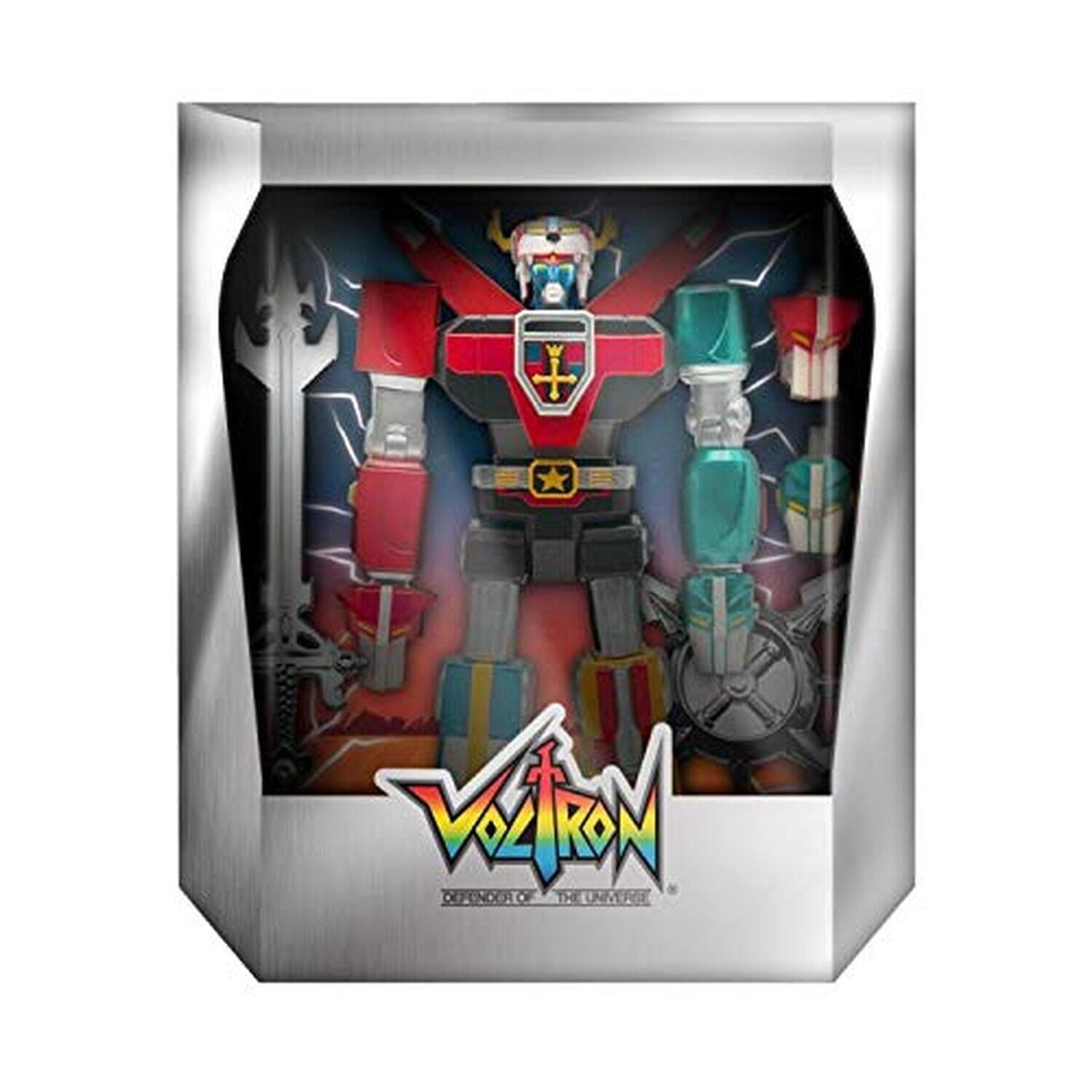 Super7 ULTIMATES! Voltron Defender of The Universe Classic Chrome Action Figure - Collectible Anime Robot Toy for Display & Play - Perfect for Anime Fans, Collectors & Home Decor