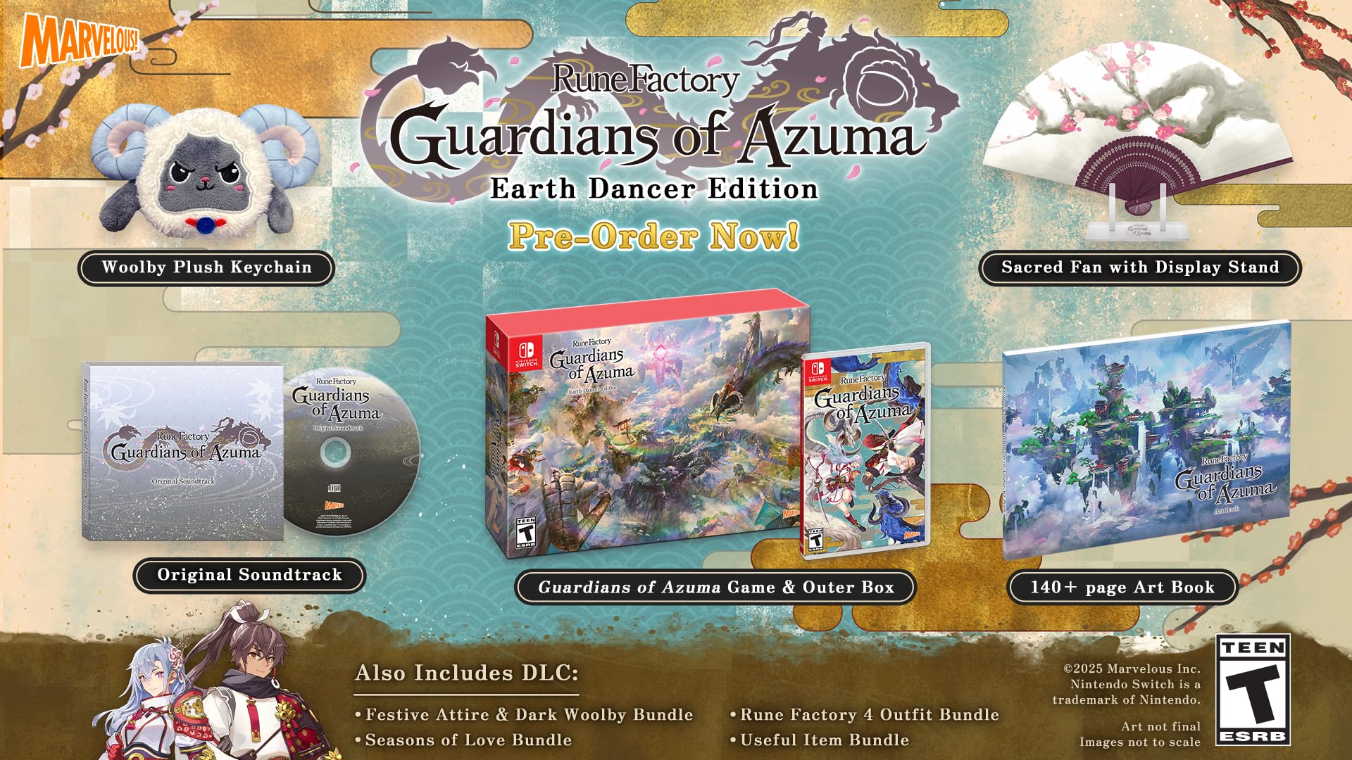 Rune Factory - Guardians of Azuma - Earth Dancer Limited Edition Nintendo Switch Game - Adventure RPG for Fantasy Lovers - Perfect for Home Gaming & Travel Entertainment