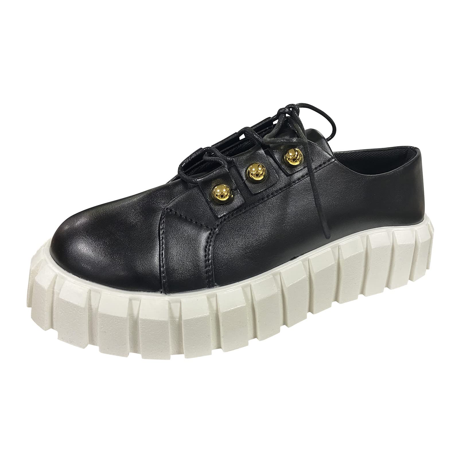 Premium Genuine Leather Lace-Up Oxford Shoes for Women & Men - Stylish Casual Platform Shoes for Everyday Wear, Office & Outdoor Activities