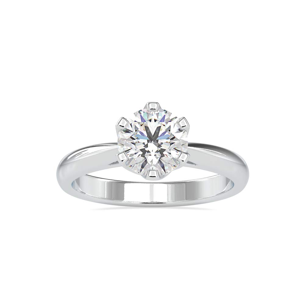 VVS Certified 1.2 Ct Solitaire Diamond Engagement Ring for Women - 18K White/Yellow/Rose Gold with Round Moissanite & 6 Twisted Prong Setting | G-VS2 Quality Promise Ring for Couples | Perfect for Proposals, Anniversaries & Special Occasions