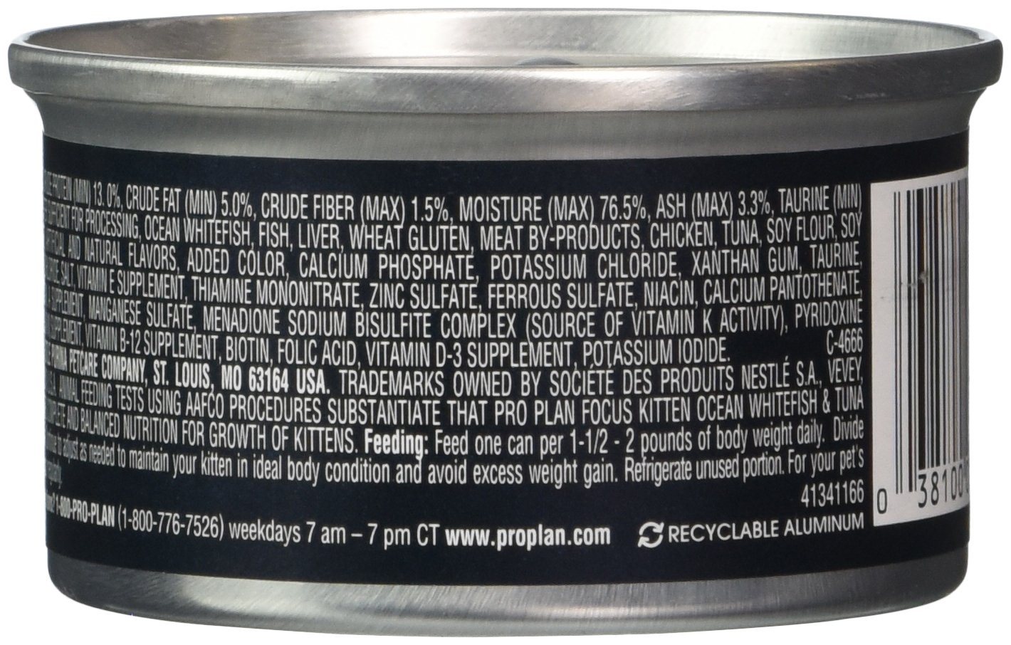 Purina Pro Plan Kitten Food - Ocean Whitefish & Tuna Recipe in Gravy, 3oz Canned Wet Cat Food - High Protein for Growth & Development - Perfect for Weaning Kittens & Picky Eaters