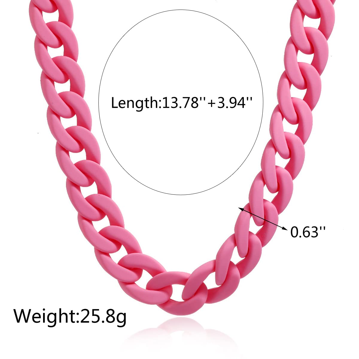 Stylish Multicolor Acrylic Figaro Chain Necklace - Chunky Cuban Link Resin Jewelry for Women & Girls | Perfect for Parties, Festivals & Everyday Wear