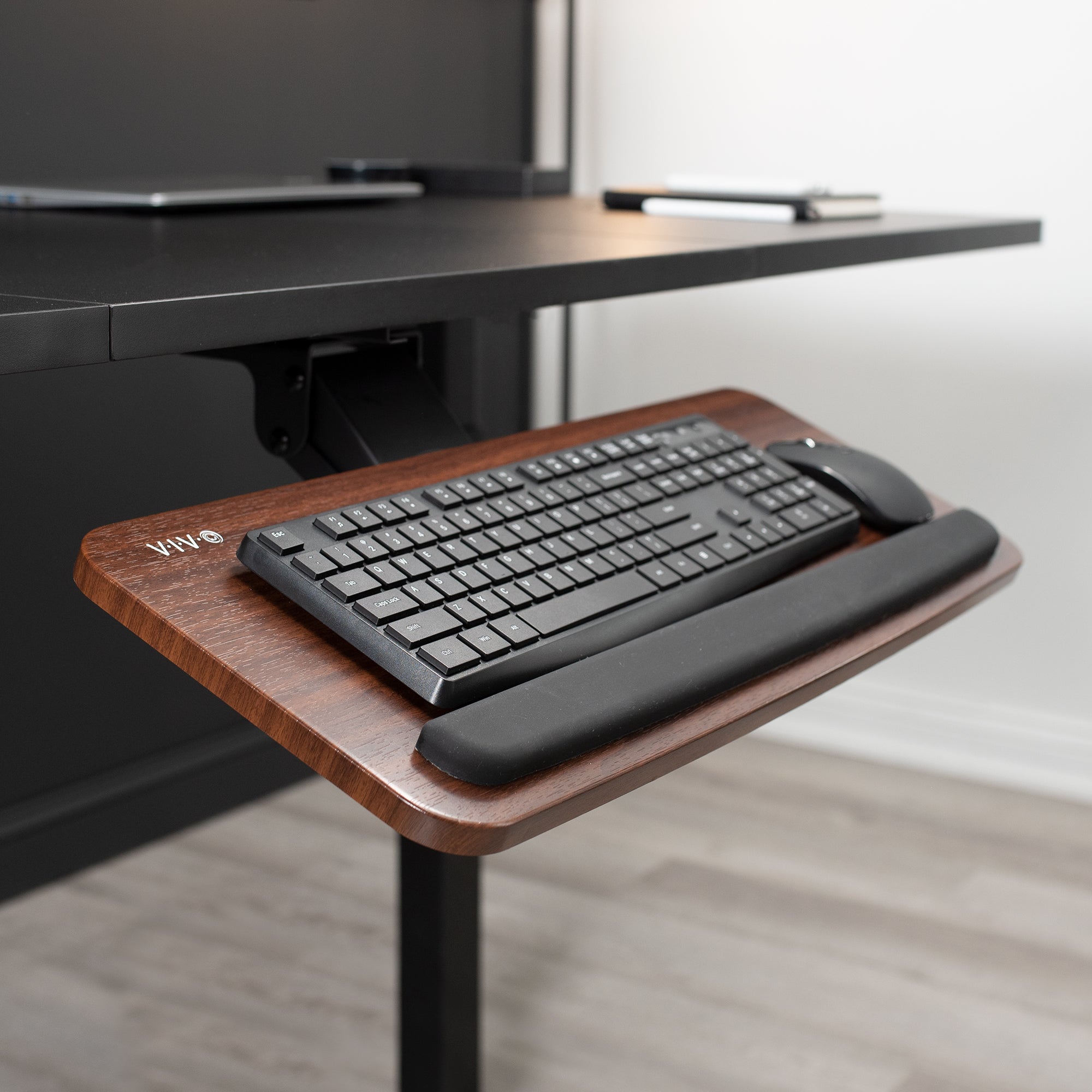Ergonomic Under Desk Keyboard Tray - Adjustable Slide-Out Computer Keyboard Stand for Office & Home Workspace - Perfect for Typing Comfort and Space Saving