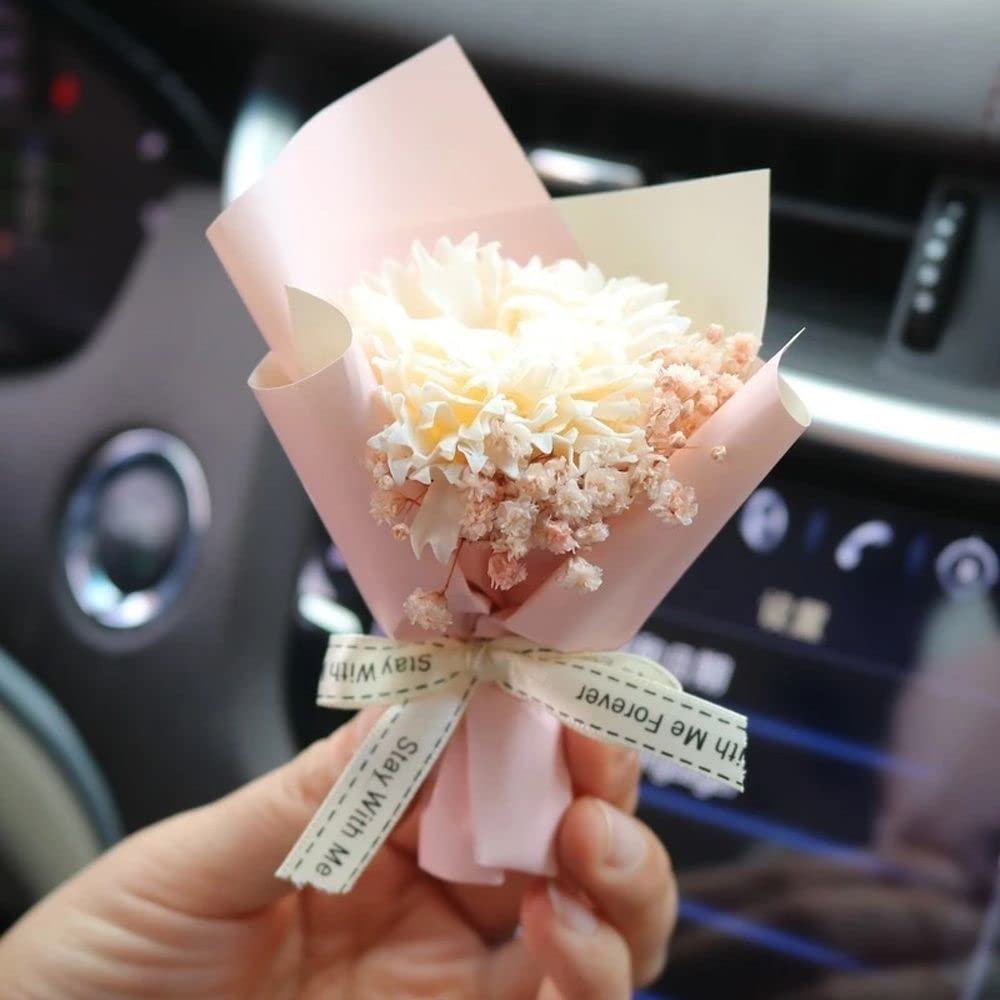 Mini Dried Flowers Bouquet for Car Air Vent Clips - Natural Car Air Freshener & Decorative Vent Accessories (Set of 3) - Perfect for Home, Office, and Car Interior Decor