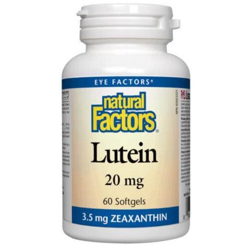 Natural Factors Lutein 20mg Eye Health Supplement - 60 Softgels for Vision Support & Macular Protection - Perfect for Computer Users & Night Driving