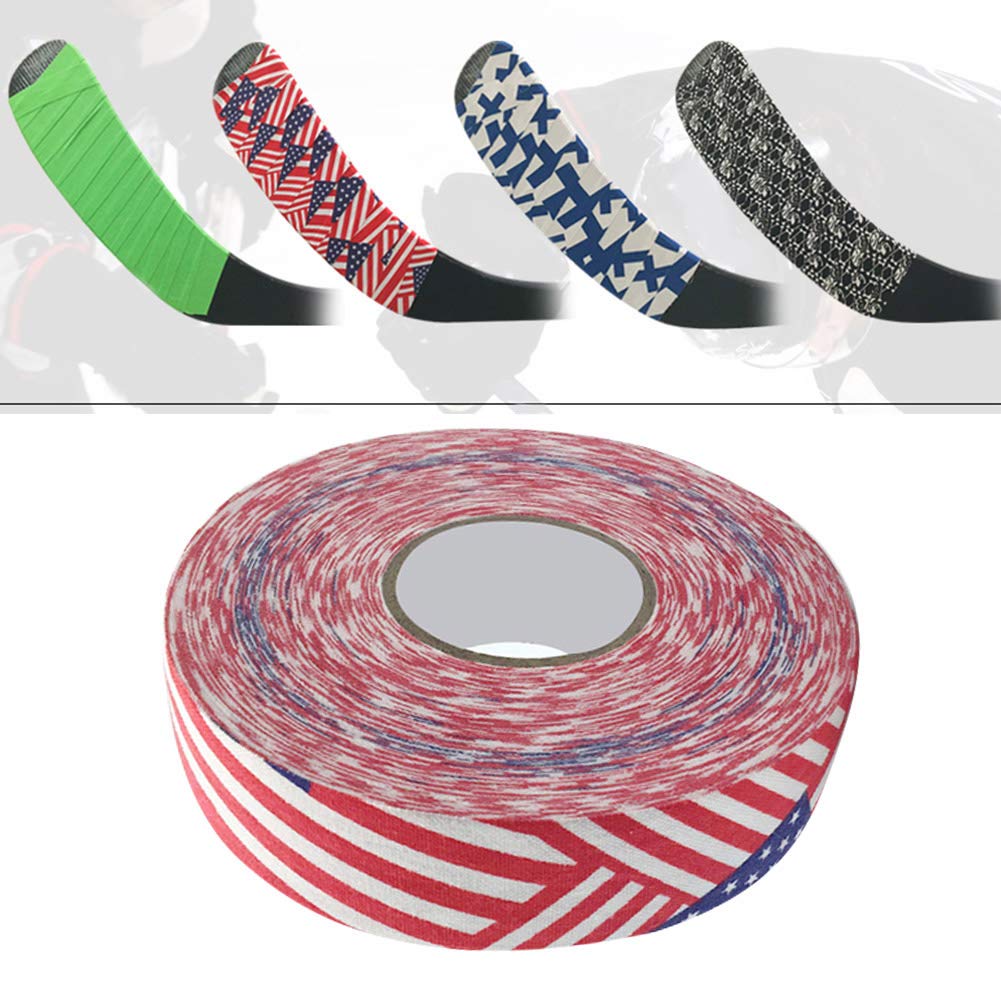 2.5CM x 25M Hockey Stick Tape - Durable Lacrosse & Hockey Protective Grip Tape for Stick Sports | Enhanced Safety for Hockey, Lacrosse & Badminton Poles | Stars & Stripes Design | Perfect for Game Day, Training & Equipment Protection