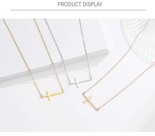 Elegant Small Cross Pendant Necklace for Women - Dainty Minimalist Gold/Silver Religious Jewelry - Perfect Mother's Day, Birthday Gift for Her - Ideal for Church, Weddings & Everyday Wear
