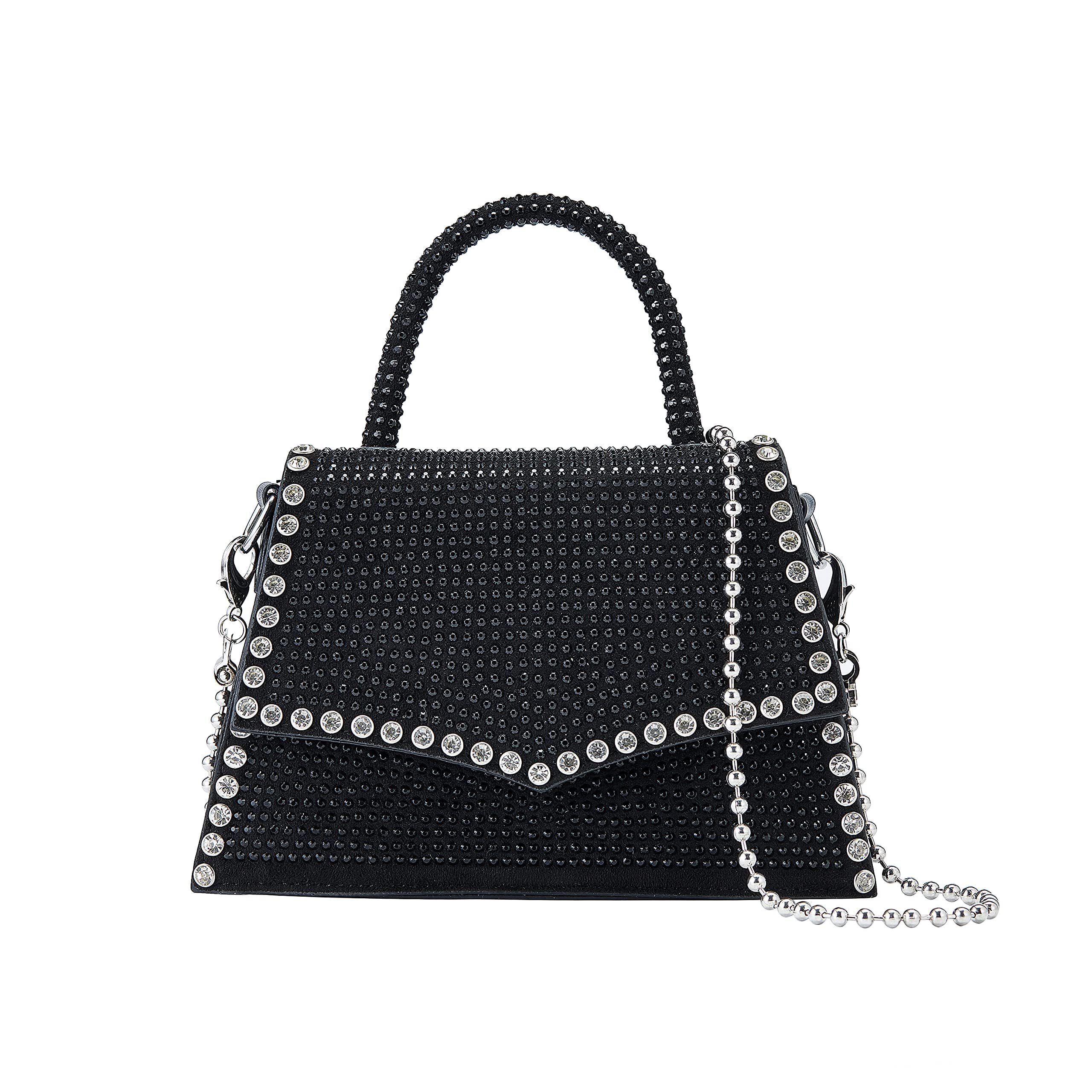 Sparkly Rhinestone Clutch Purse for Women - Glitter Evening Handbag with Chain Strap - Small Party Bag for Weddings, Prom & Night Out
