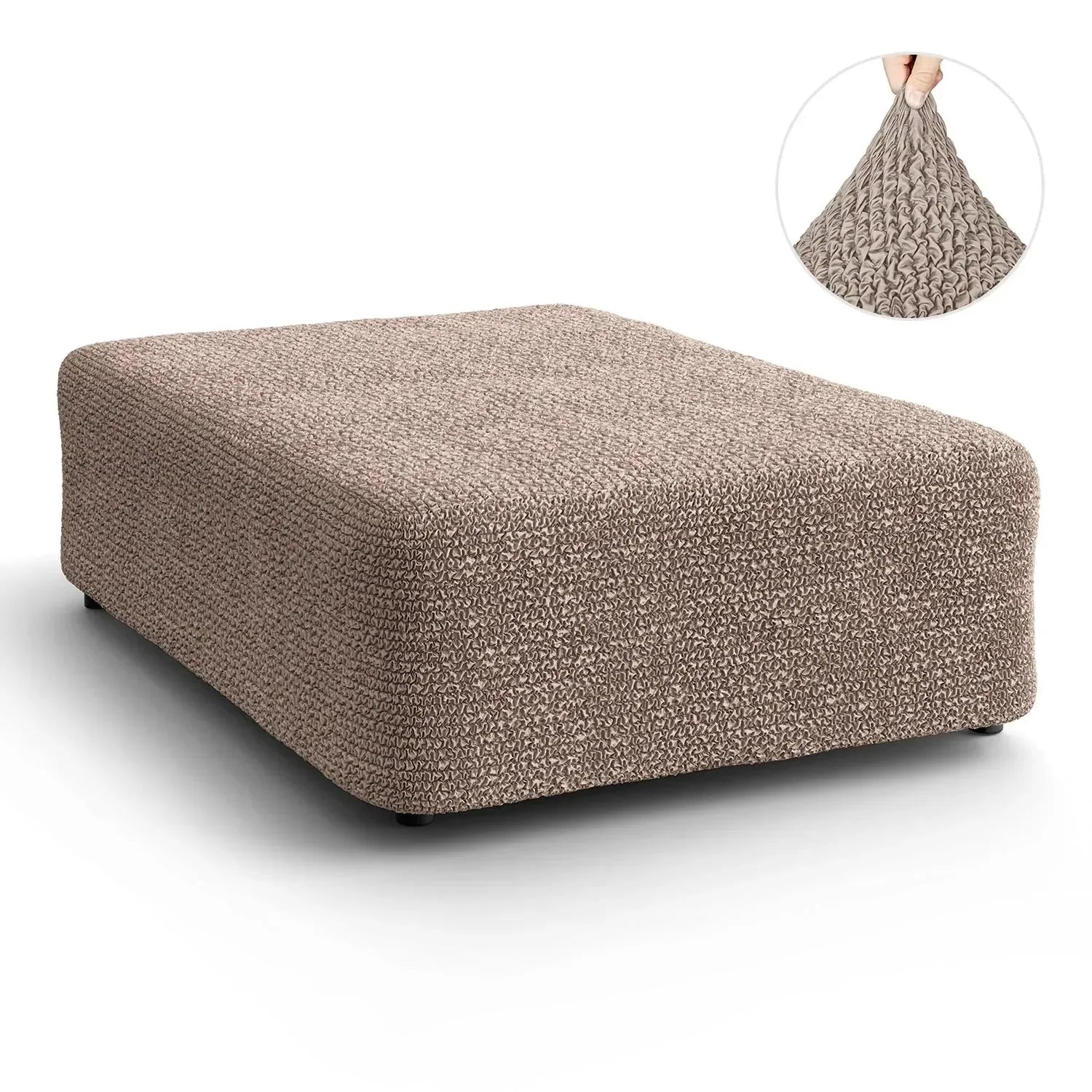 Large Ottoman Slipcover - Microfiber Collection for Living Room, Bedroom & Home Decor | Washable & Durable Furniture Cover