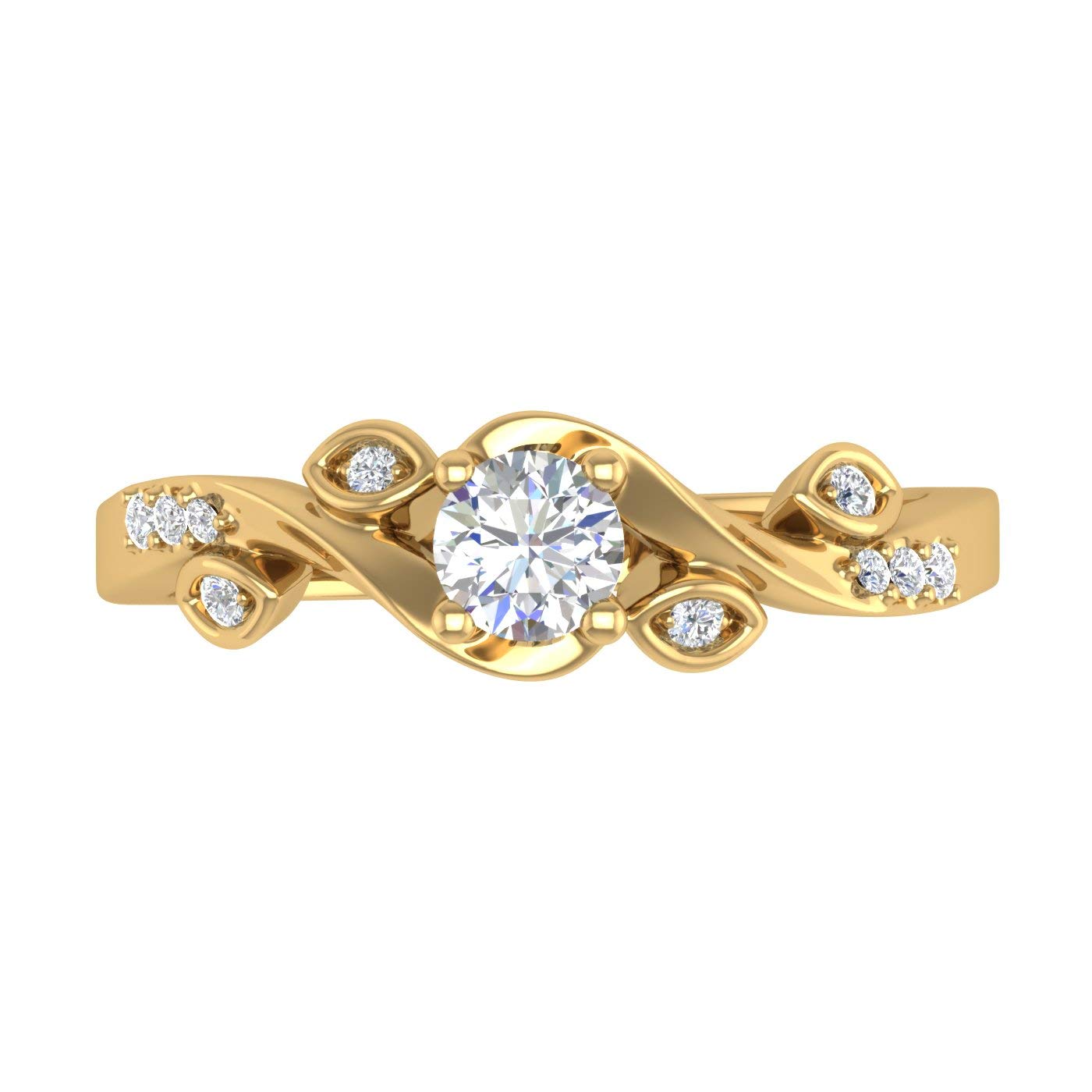 1/5 Carat Diamond Engagement Ring 14K Gold for Women - I1-I2 Clarity Round Cut Solitaire Wedding Band - Perfect for Proposals, Anniversaries & Romantic Gifts