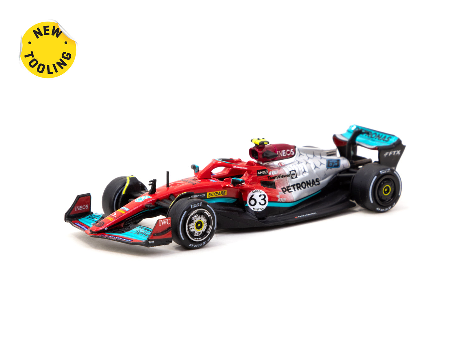 Tarmac Works 1/64 Scale Mercedes AMG F1 W13 E Performance 55th Anniversary Showcar - Belgian Grand Prix 2022 Limited Edition Diecast Model Car - Perfect for Collectors, Racing Fans & Display Cases