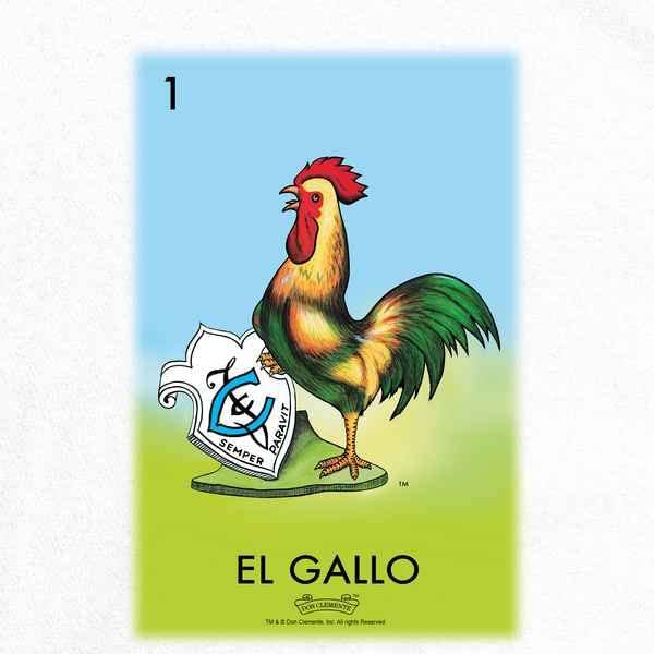 Pop Threads Men's El Gallo Rooster Loteria Card Mexican Graphic T-Shirt - Authentic Latino Cultural Tee for Casual Wear & Hispanic Heritage Celebrations