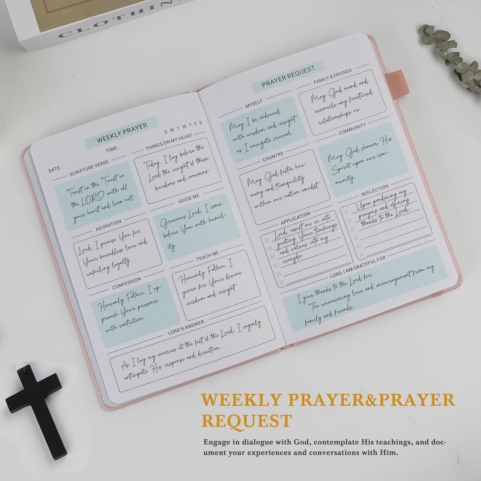 Pink Prayer Journal for Women & Men - Bible Study Journal with Prompts, Scripture Verses & Devotional Guide - 60 Week Christian Journal for Spiritual Growth | Perfect for Daily Devotion, Bible Study Groups & Personal Reflection