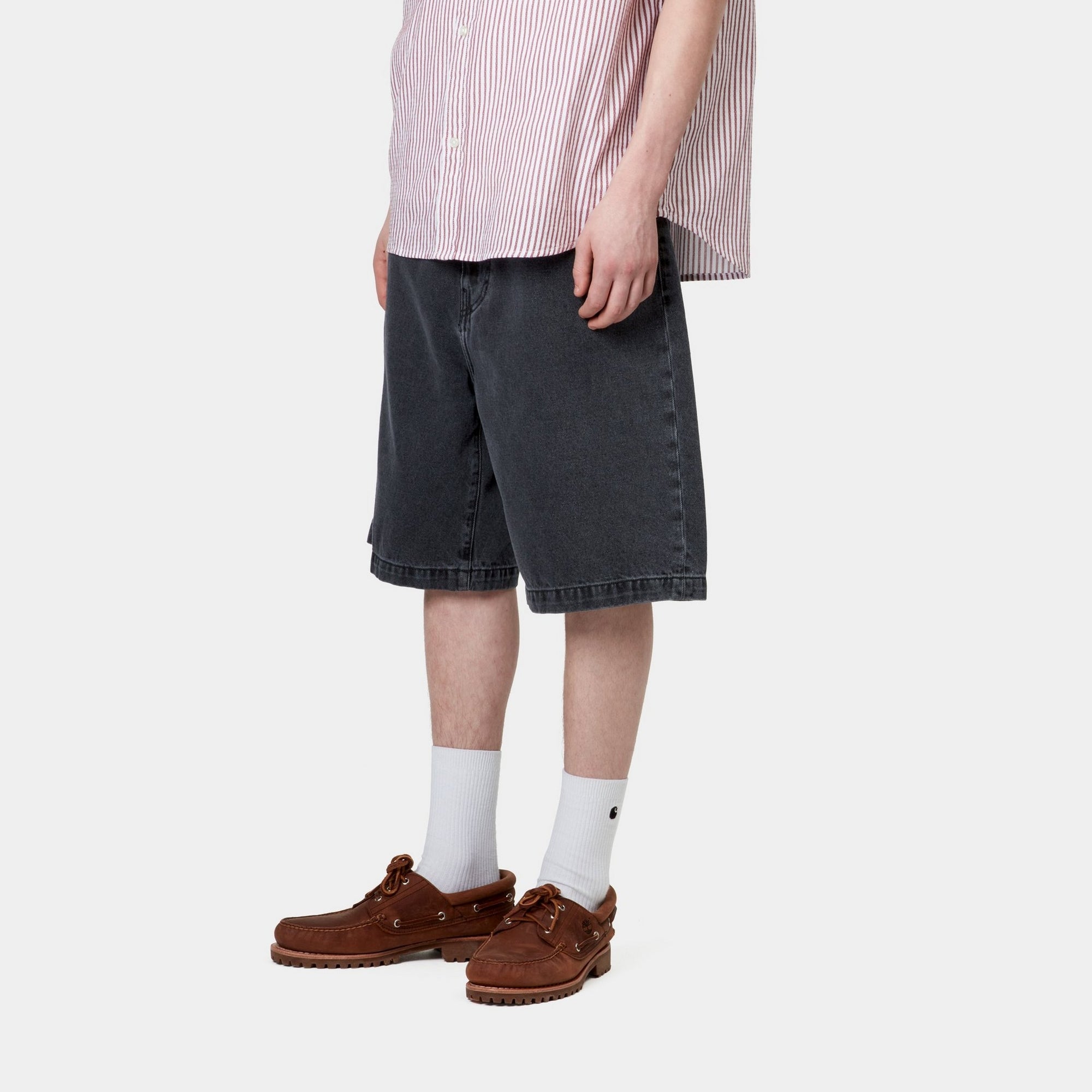 Landon Short - Black Heavy Stone Wash Denim Shorts for Men | Casual Summer Wear & Outdoor Activities