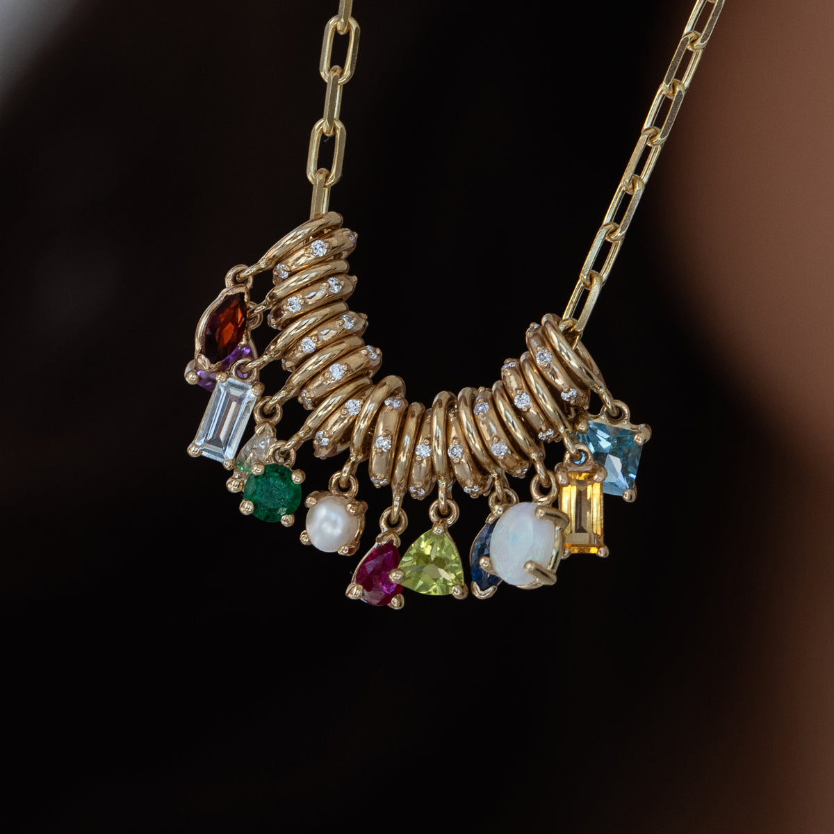 Birthstone Charms Necklace - Personalized Zodiac Jewelry for Women | Perfect Gift for Birthday, Anniversary & Mother's Day | Everyday Wear & Special Occasions
