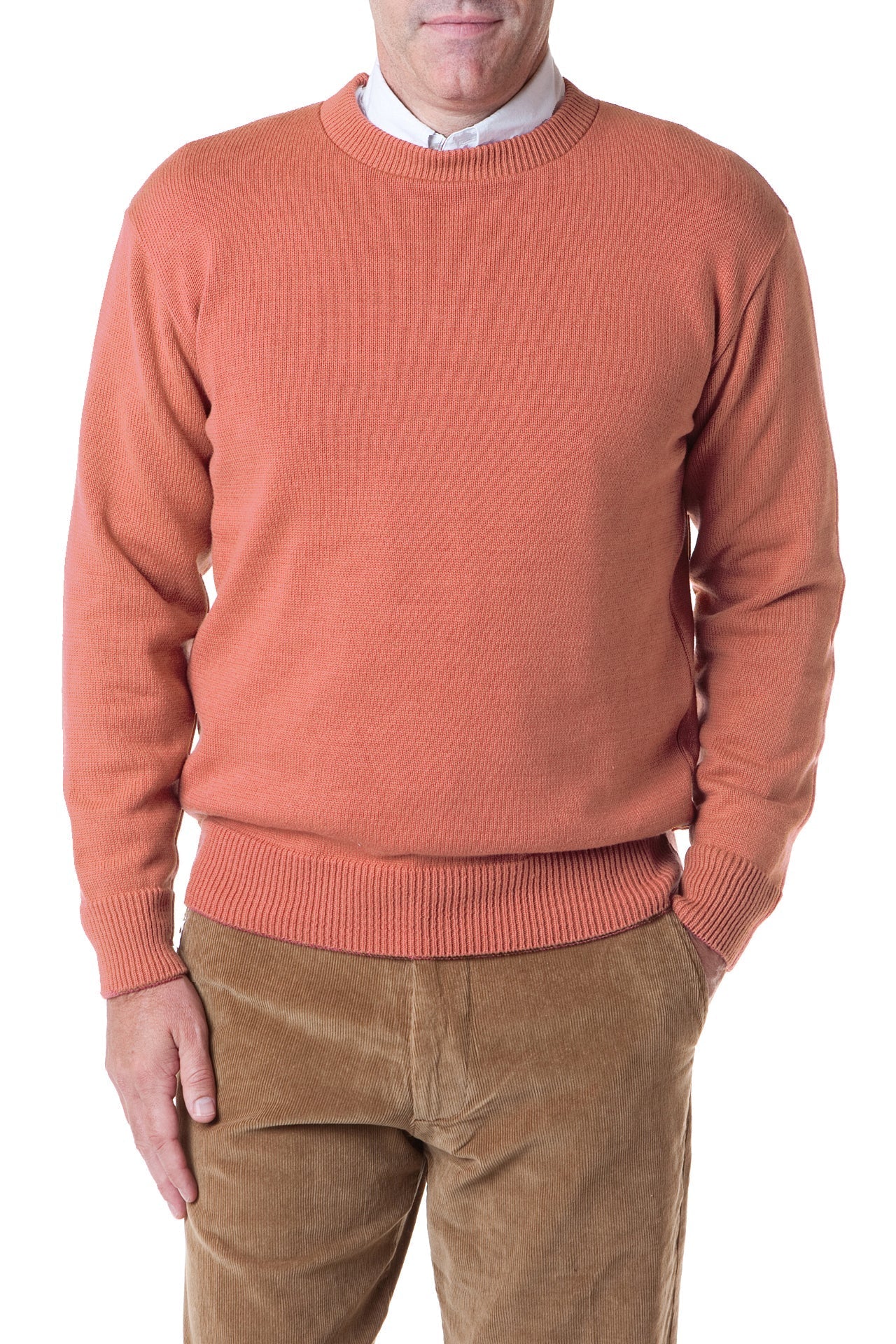 Yachtsman Crewneck Sweater Brick Red - Premium Cotton Knit Pullover for Men | Perfect for Sailing, Yachting & Casual Wear