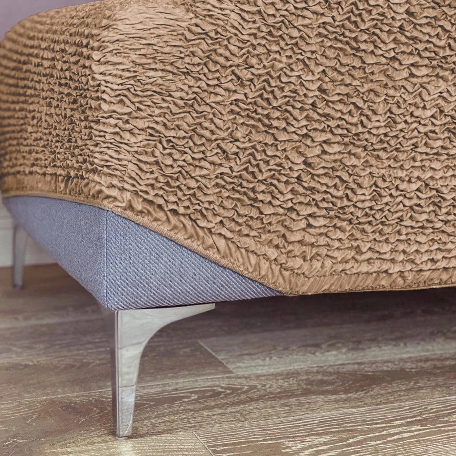 Small Ottoman Slipcover - Microfiber Collection - Perfect for Living Room, Bedroom, and Home Decor