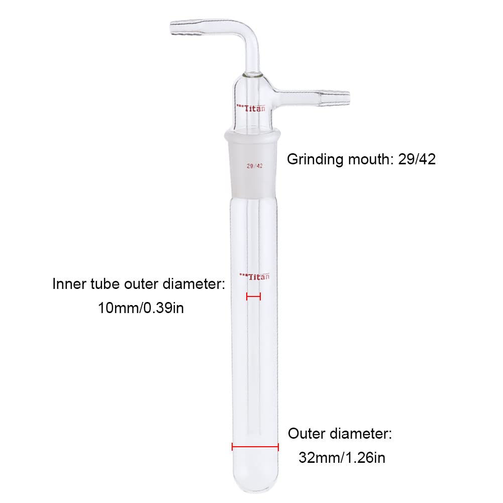 2-Part Glass Vacuum Cold Trap with 29/42 Joint - Lab Gas Washing Bottle for Efficient Solvent Removal | Ideal for Chemistry Labs, Distillation & Vacuum Filtration Systems