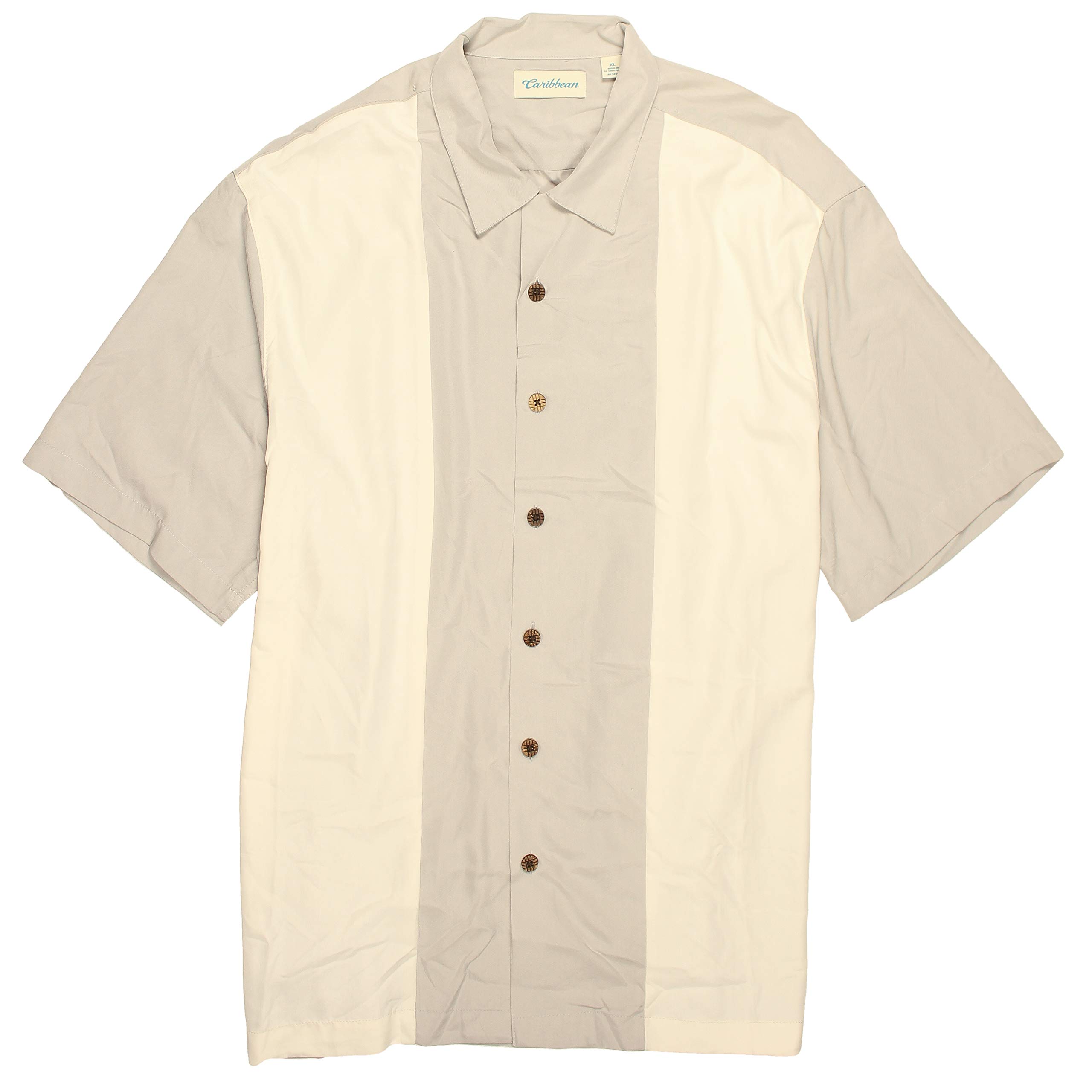 Men's Color Block Stripe Camp Shirt - Soft Modal Blend Short Sleeve Casual Shirt for Summer Outings, Beach Vacations & Weekend Getaways