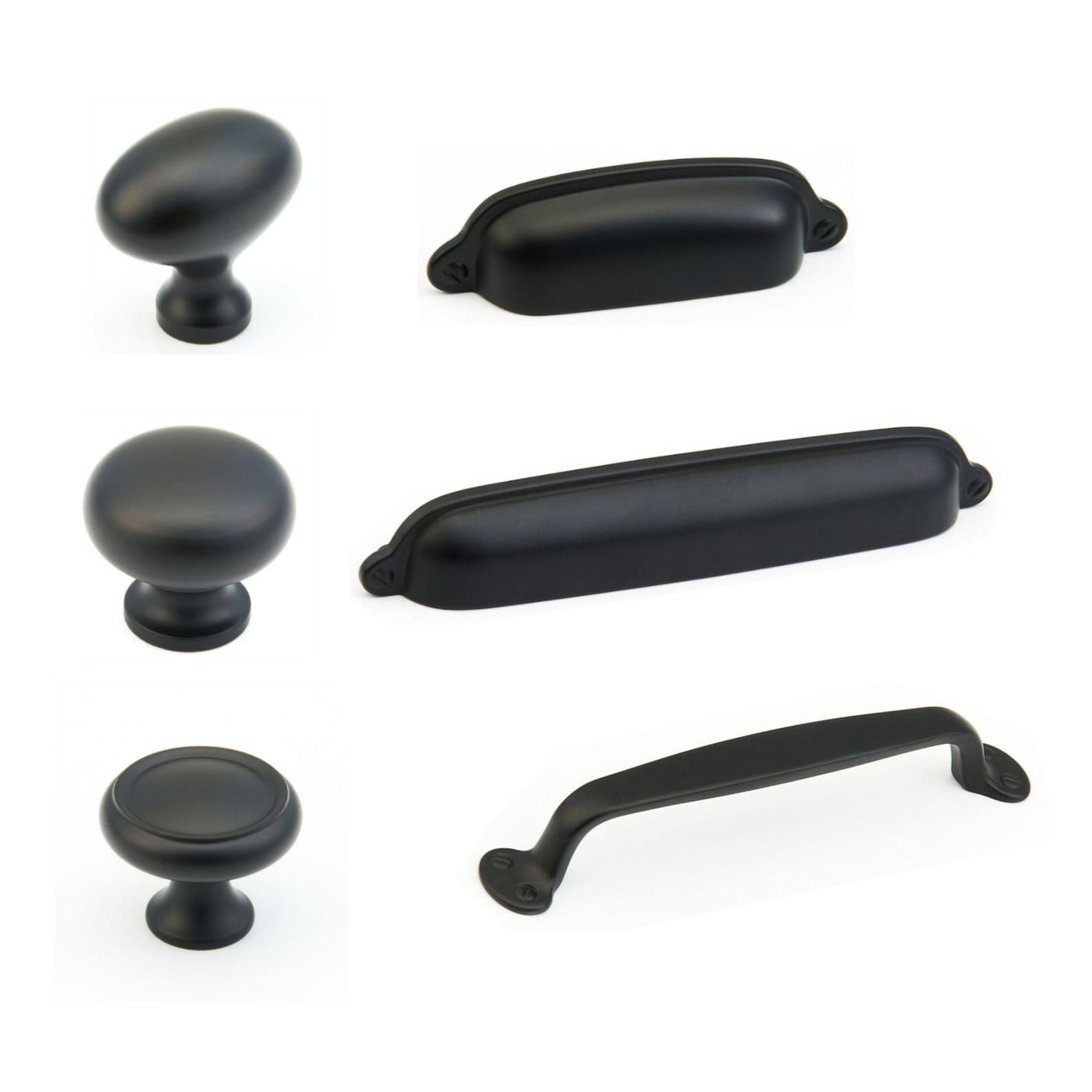 Black Flat Leah Drawer Pulls - Cabinet Handles & Cup Pulls for Kitchen, Bathroom & Furniture - Modern Hardware for Drawers & Cabinets
