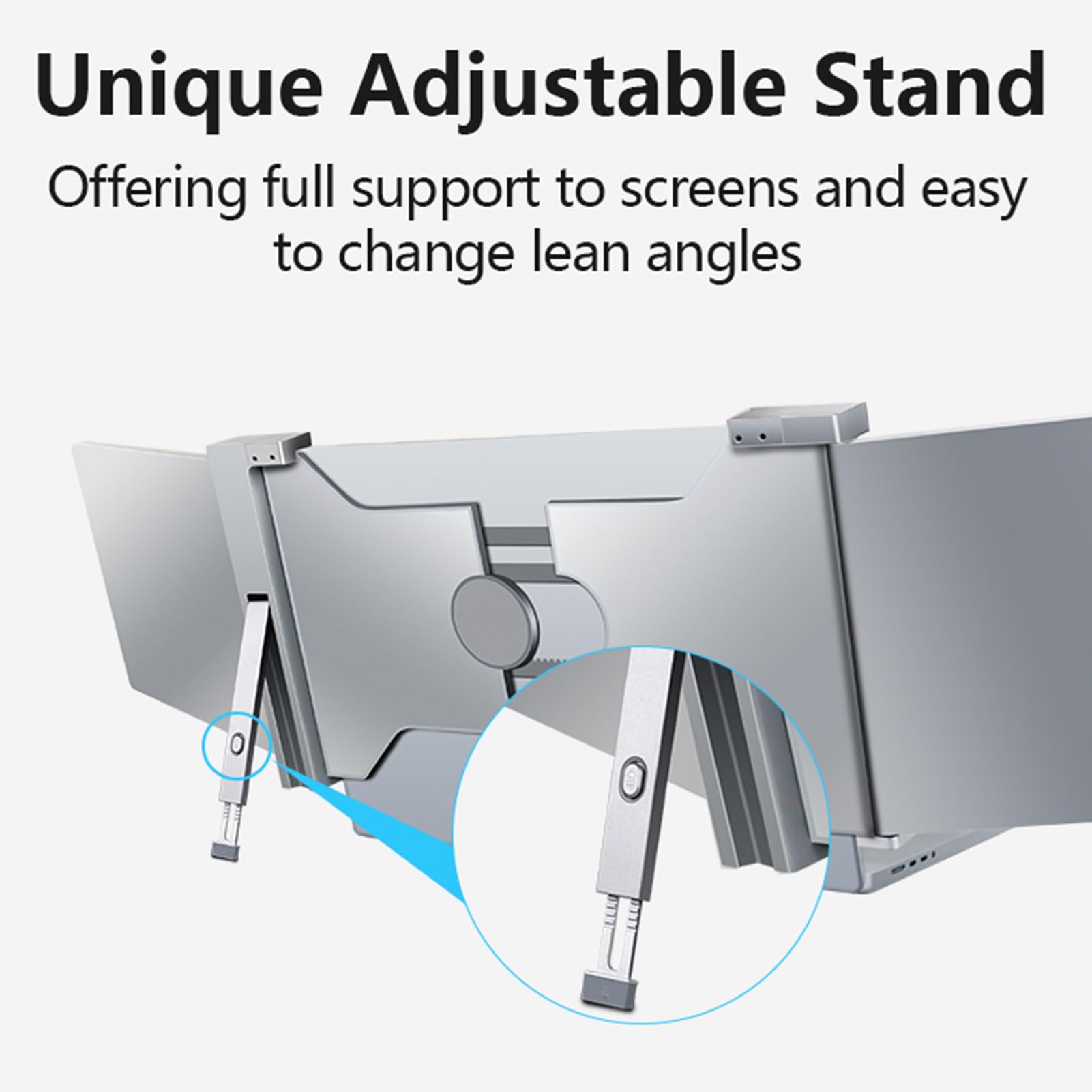 QOCAN 14 Inch Triple Portable Monitor for Laptop - 1920x1080 FHD Resolution, Plug & Play USB-C, Compatible with 14-17.3 Inch Laptops - Perfect for Work, Gaming & Multitasking