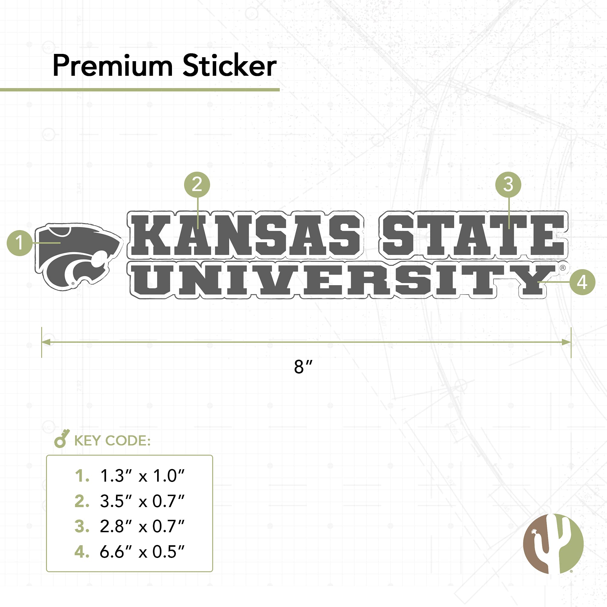 Kansas State University Wildcats K-State EMAW Logo Vinyl Decal Sticker (8 Inch) - Perfect for Laptop, Water Bottle, Car, Scrapbook & College Fan Decor