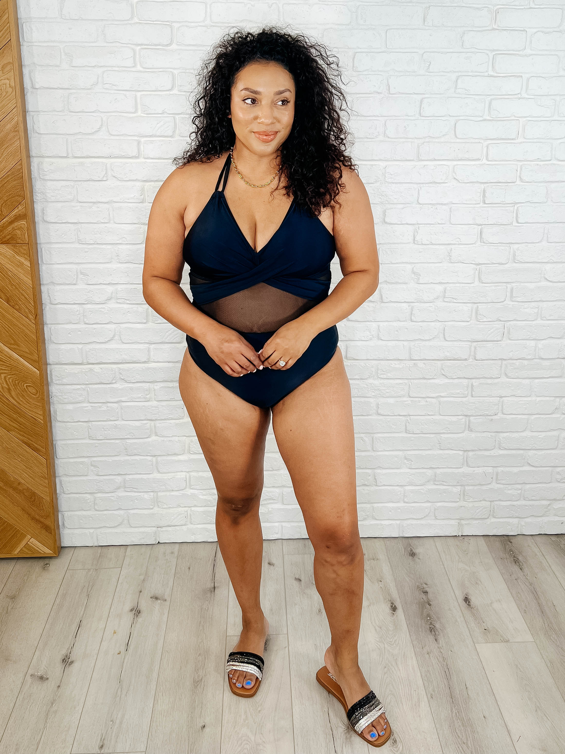 Palma Mesh Detail Halter Swimsuit - Sexy One Piece Bathing Suit for Women | Perfect for Beach Vacations, Pool Parties & Summer Getaways