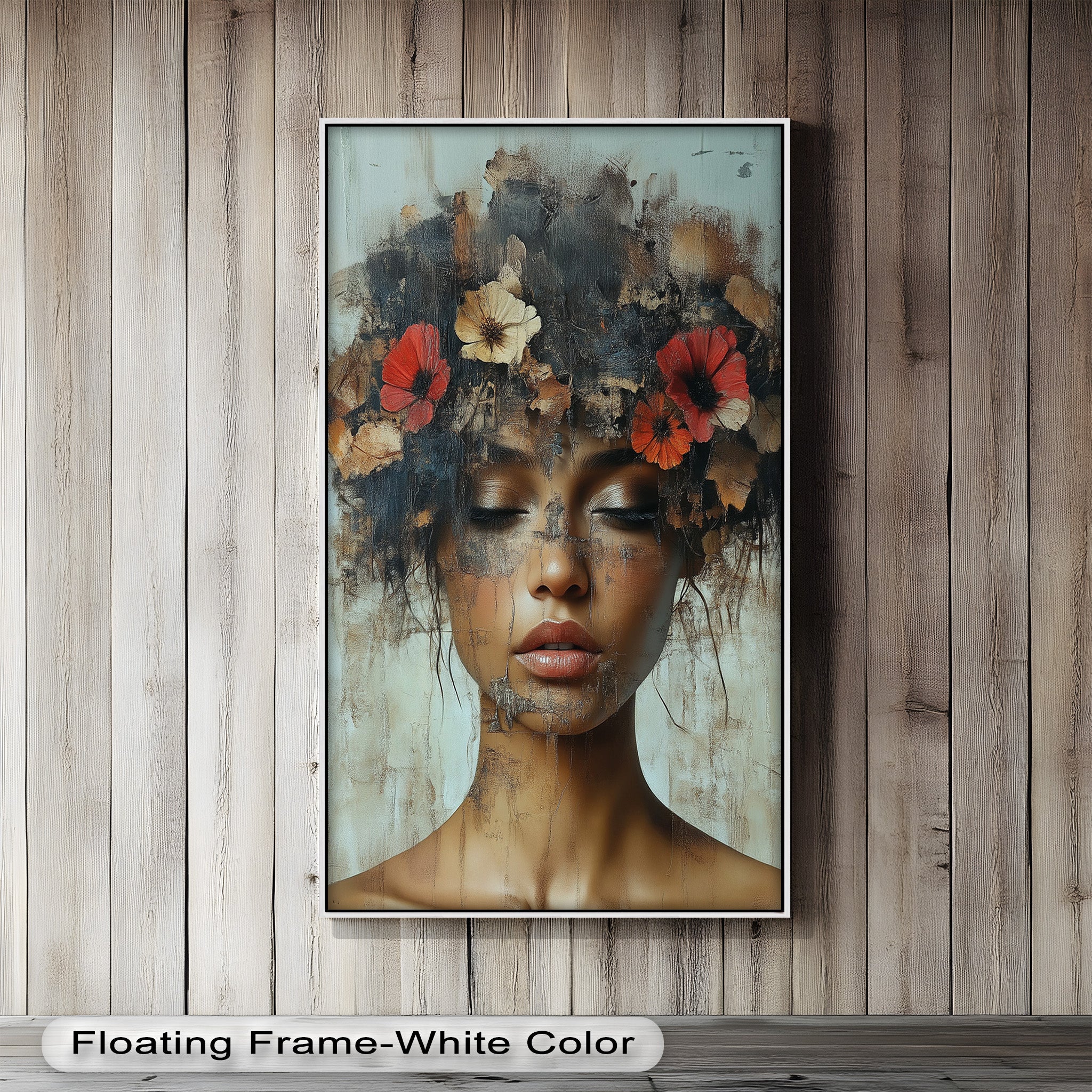Ethereal Boho Flower Oil Painting - Autumn Reverie Wall Art for Home Decor, Living Room, Bedroom & Office | Handmade Canvas Artwork
