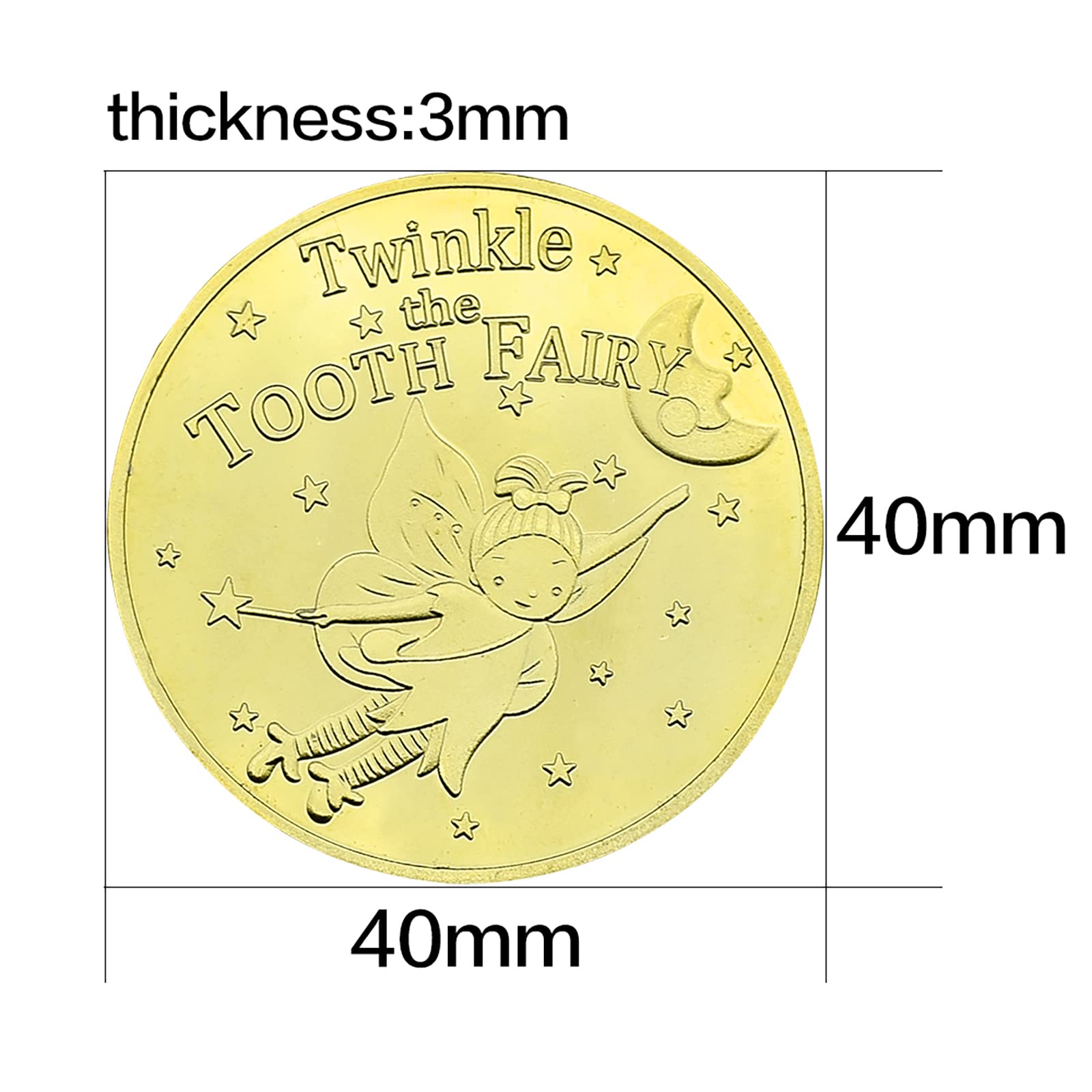10PCS Tooth Fairy Coins - Golden Plated Metal Coins for Lost Teeth Reward, Kids Tooth Change Souvenir & Dentist Gifts | Perfect for Christmas, Tooth Fairy Traditions & Dental Office Rewards